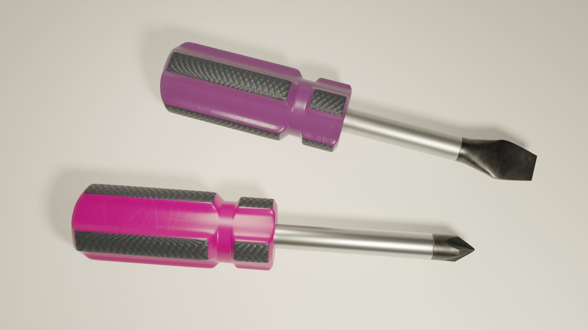 Screwdrivers 01 Low-poly 3D model_7