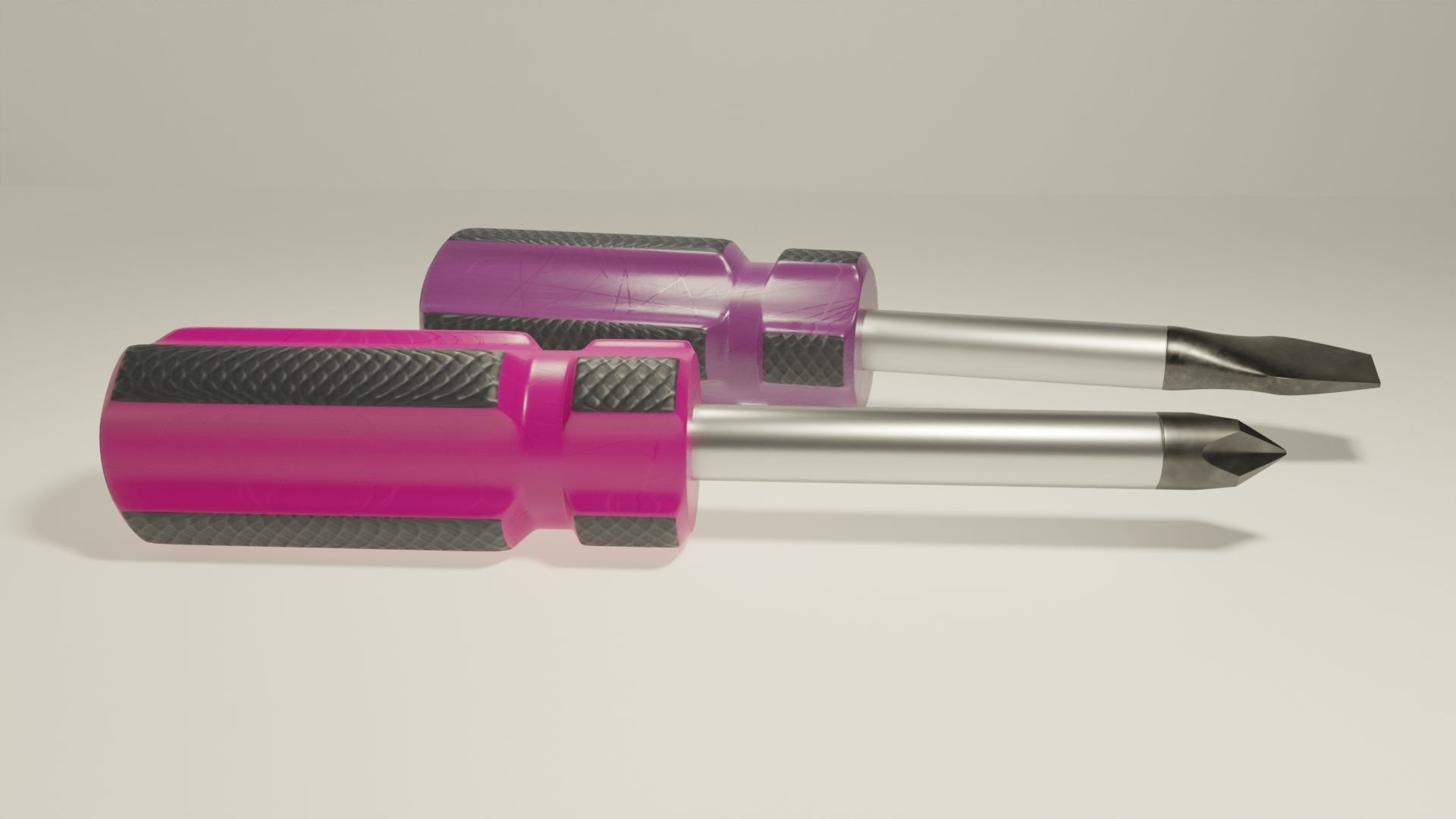 Screwdrivers 01 Low-poly 3D model_9