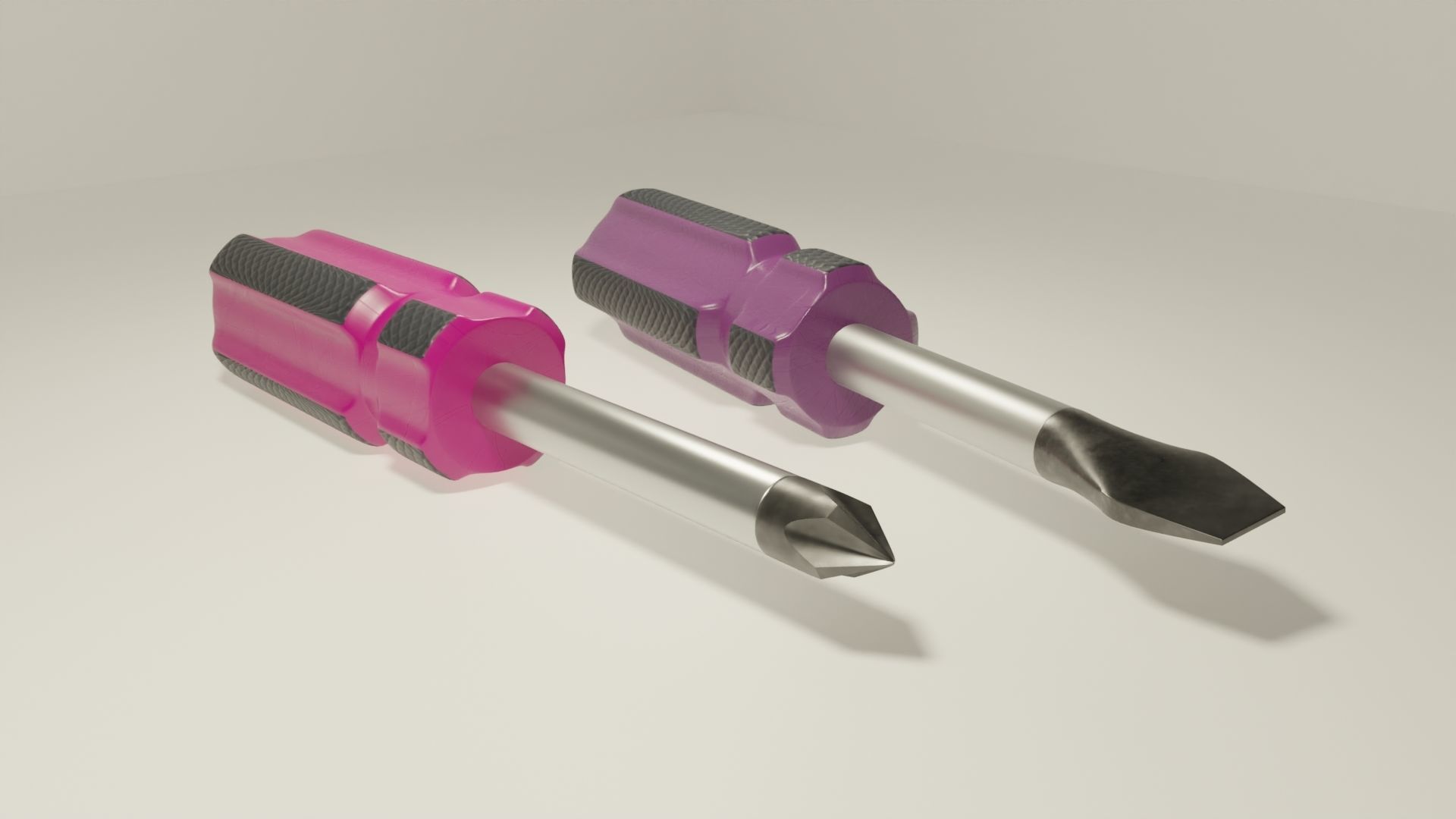 Screwdrivers 01 Low-poly 3D model_1