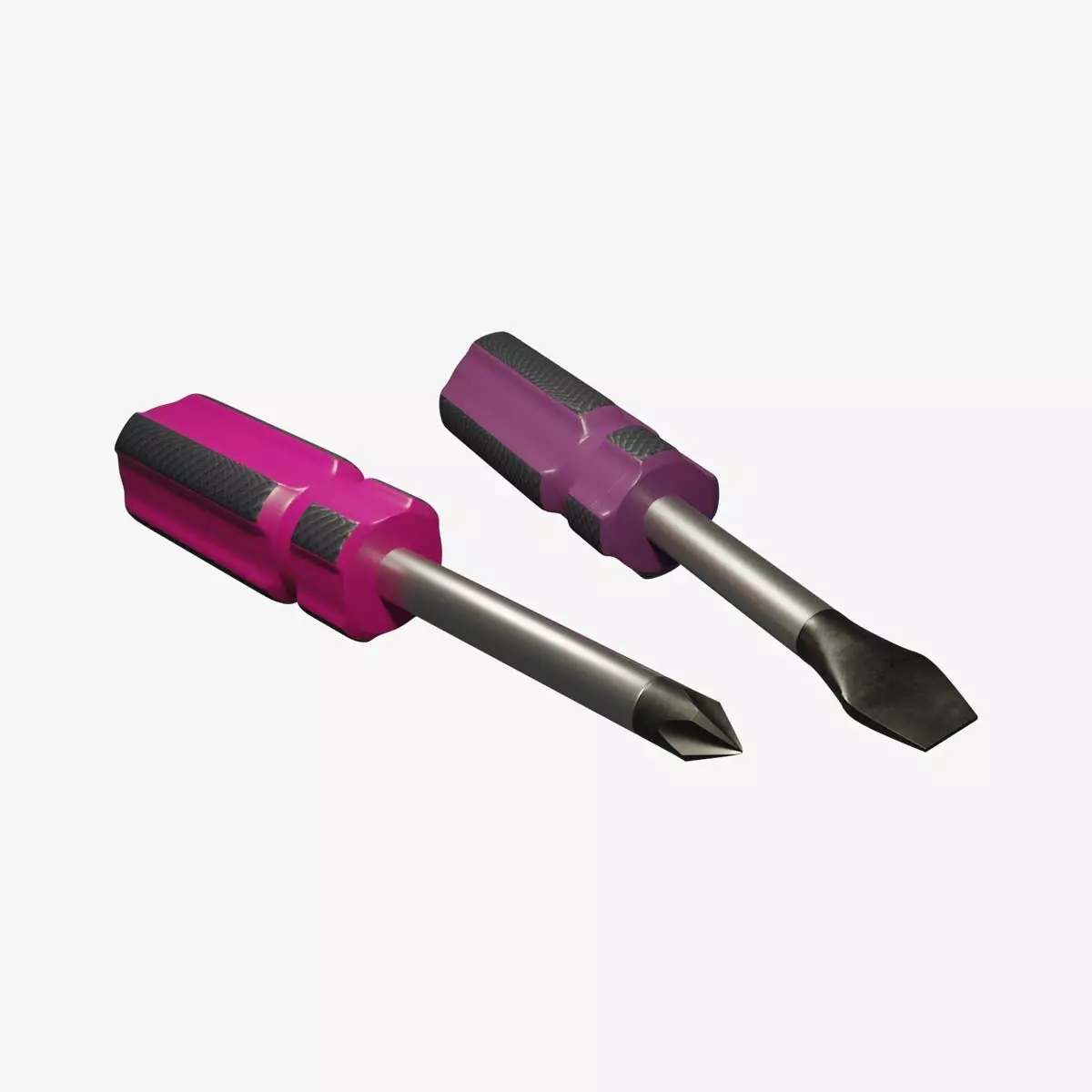 Screwdrivers 01 Low-poly 3D model_0