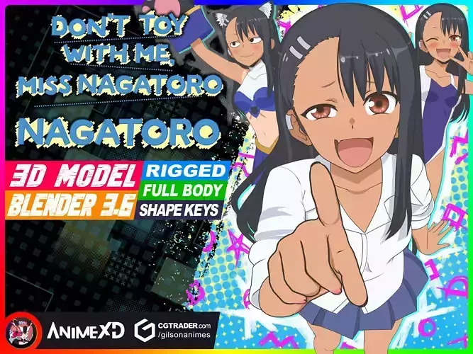 Nagatoro - Dont Toy Miss Nagatoro - 3D Model Blender Low-poly 3D model