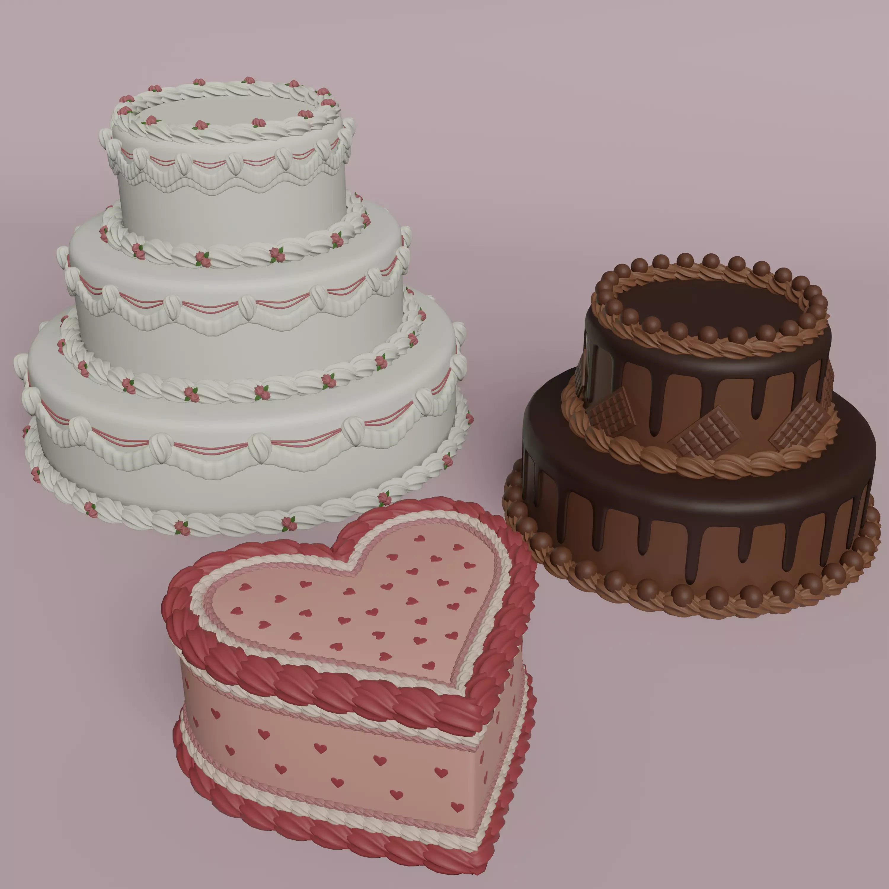 Decorated Cakes 3D Model Collection_0