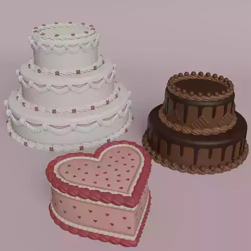 Decorated Cakes 3D Model Collection