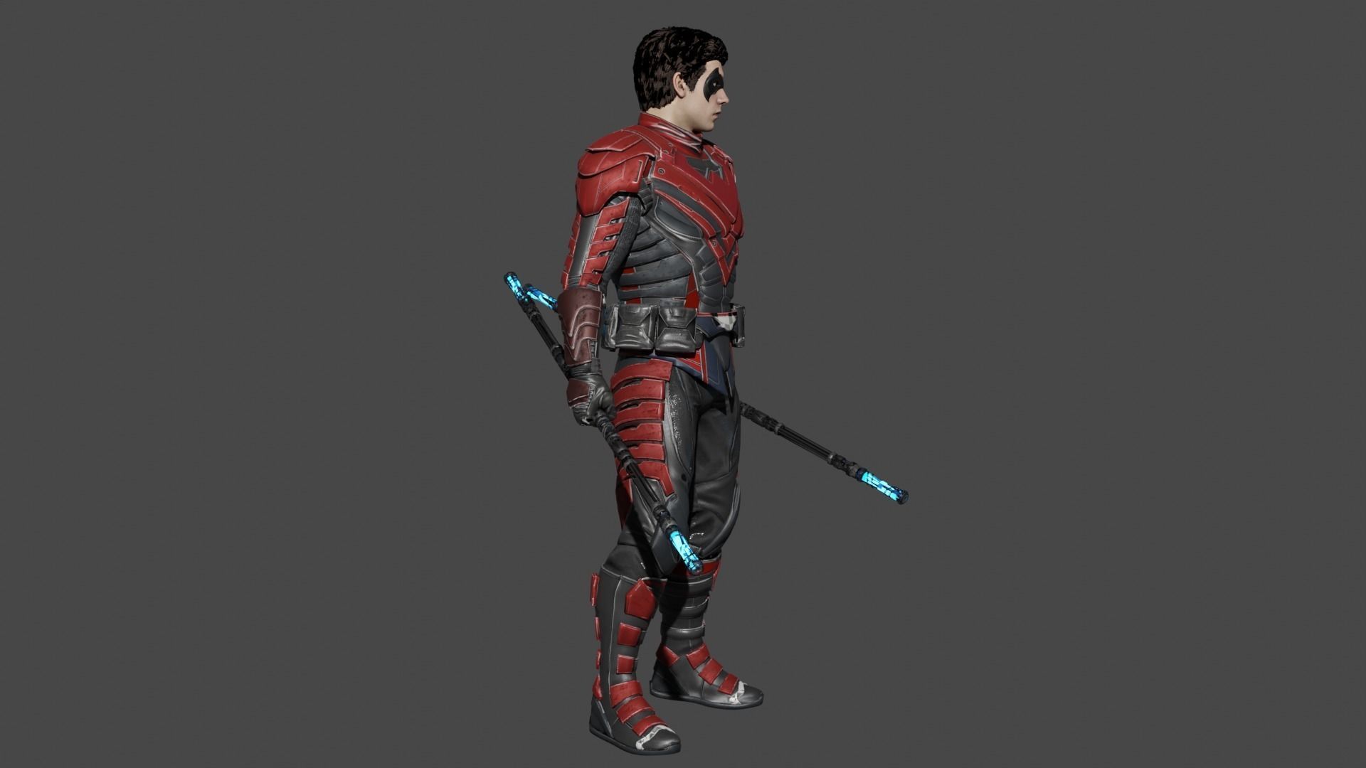 Nightwing Low-poly 3D model_2