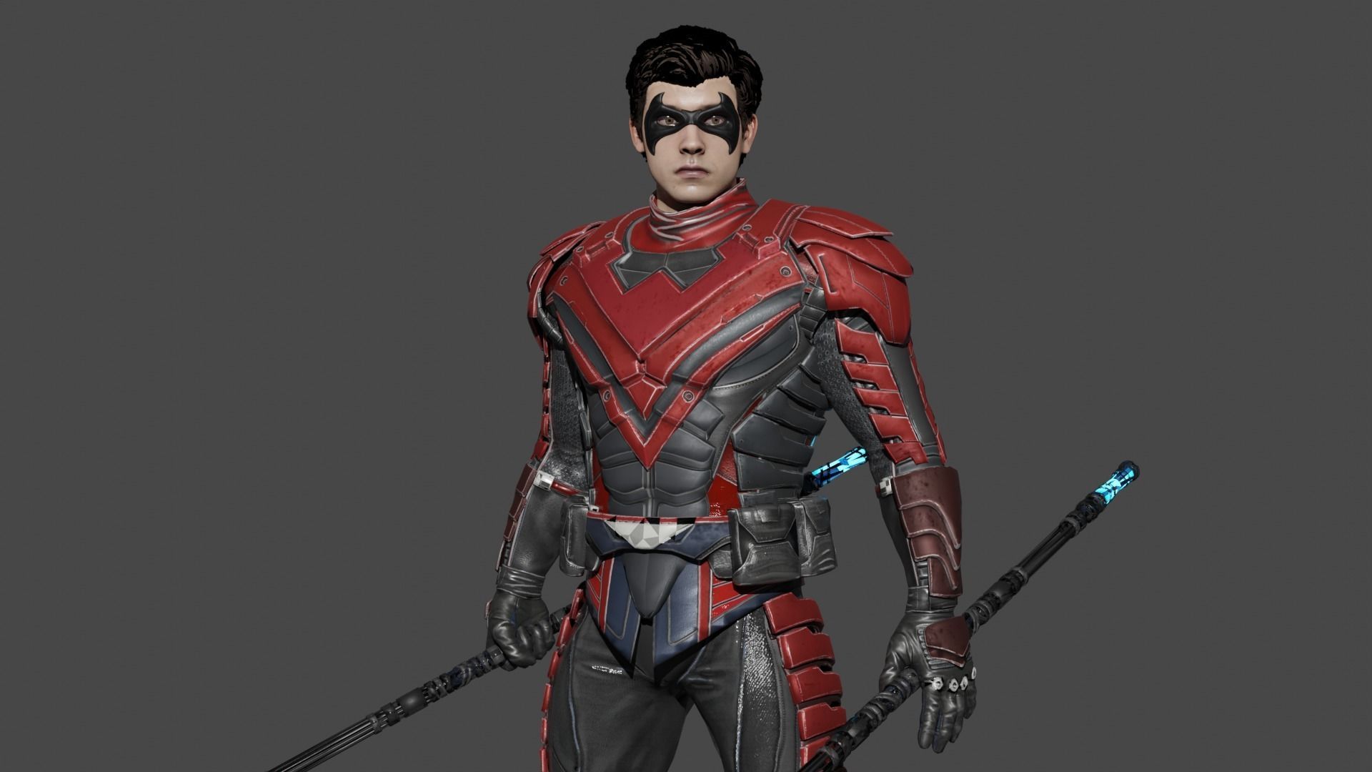 Nightwing Low-poly 3D model_1
