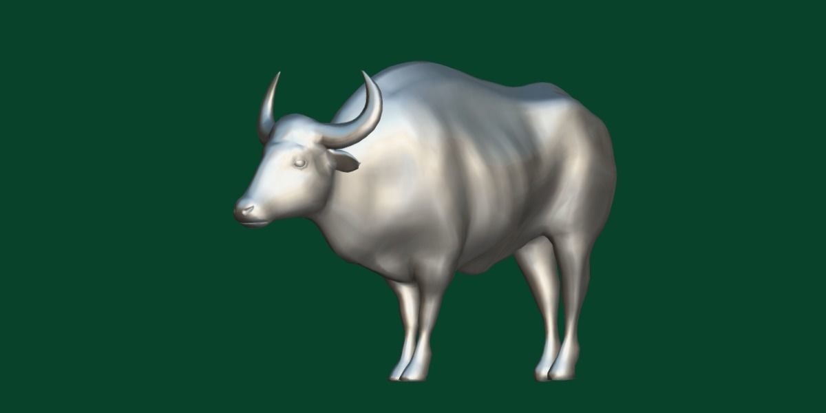 Malayan Gaur Indian Bison Low-poly 3D model_7