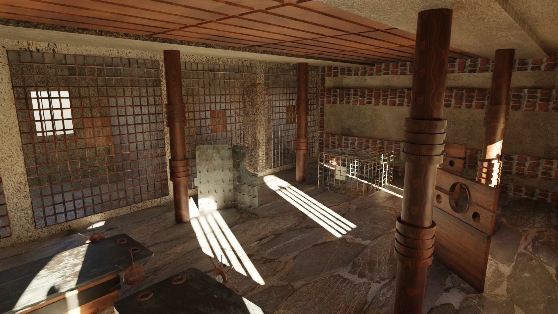 Torture room Low-poly 3D model_3
