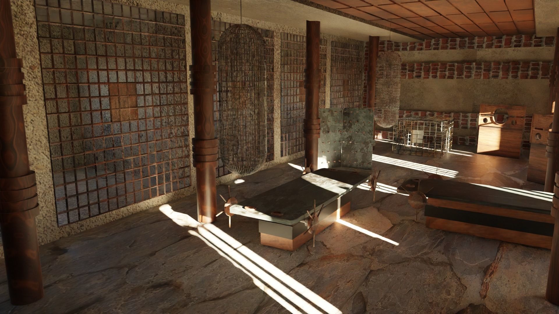 Torture room Low-poly 3D model_1