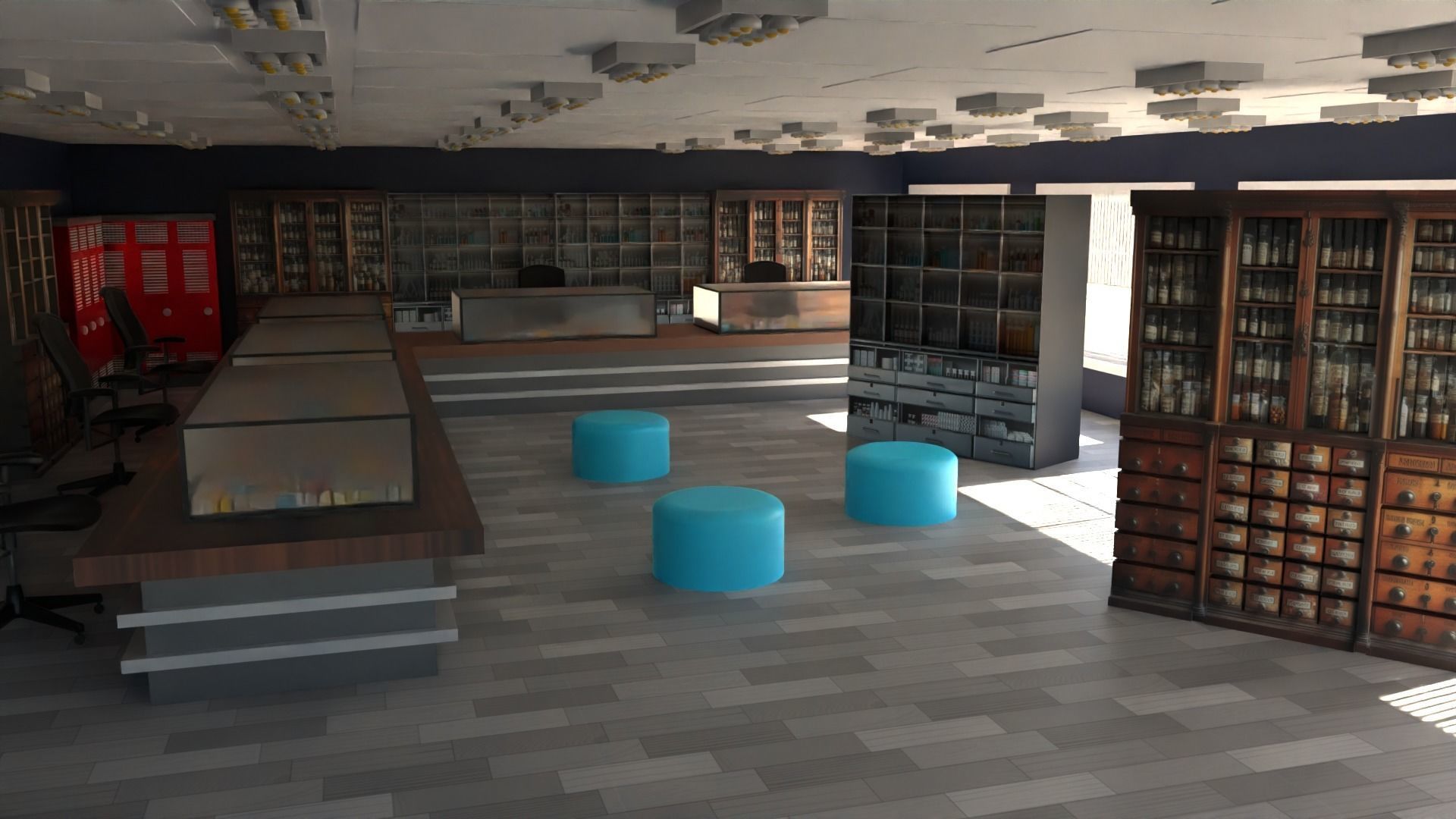 Pharmacy Interior Low-poly 3D model_6