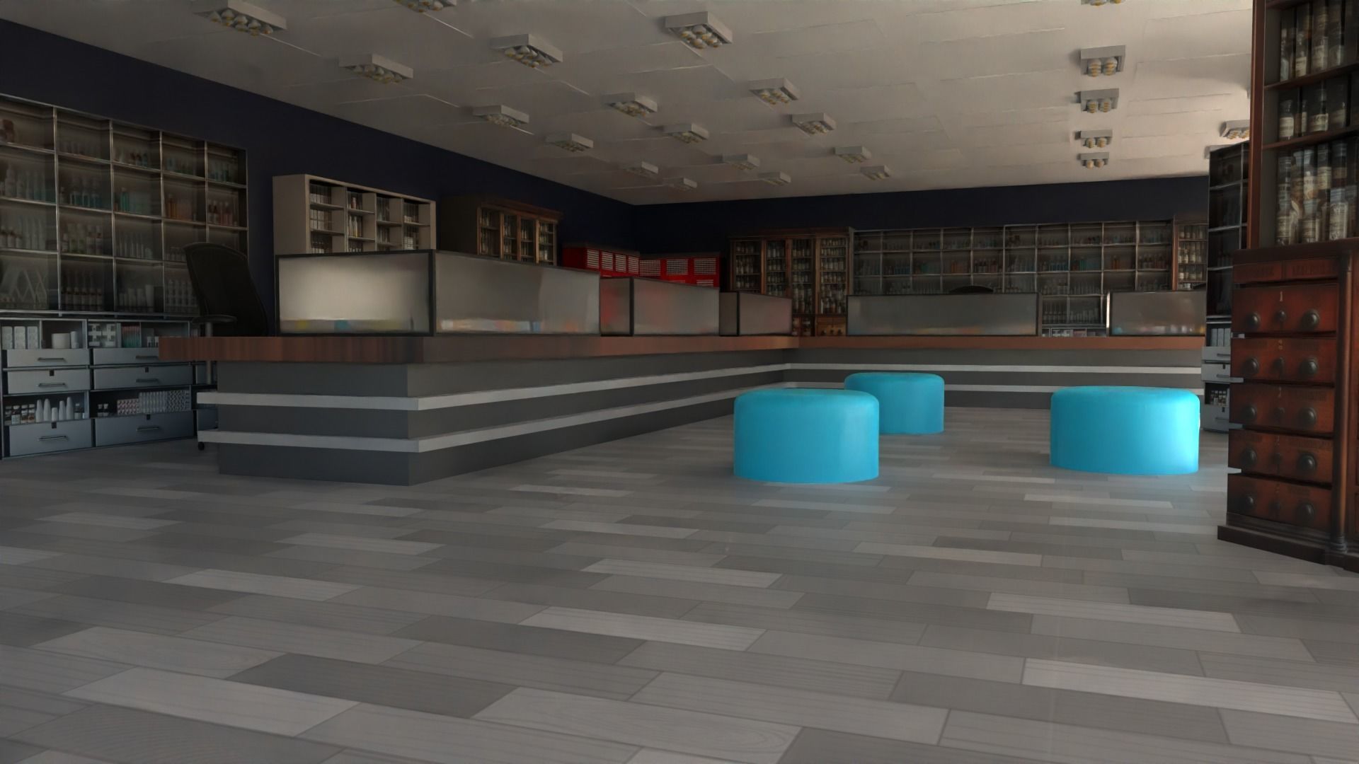 Pharmacy Interior Low-poly 3D model_4