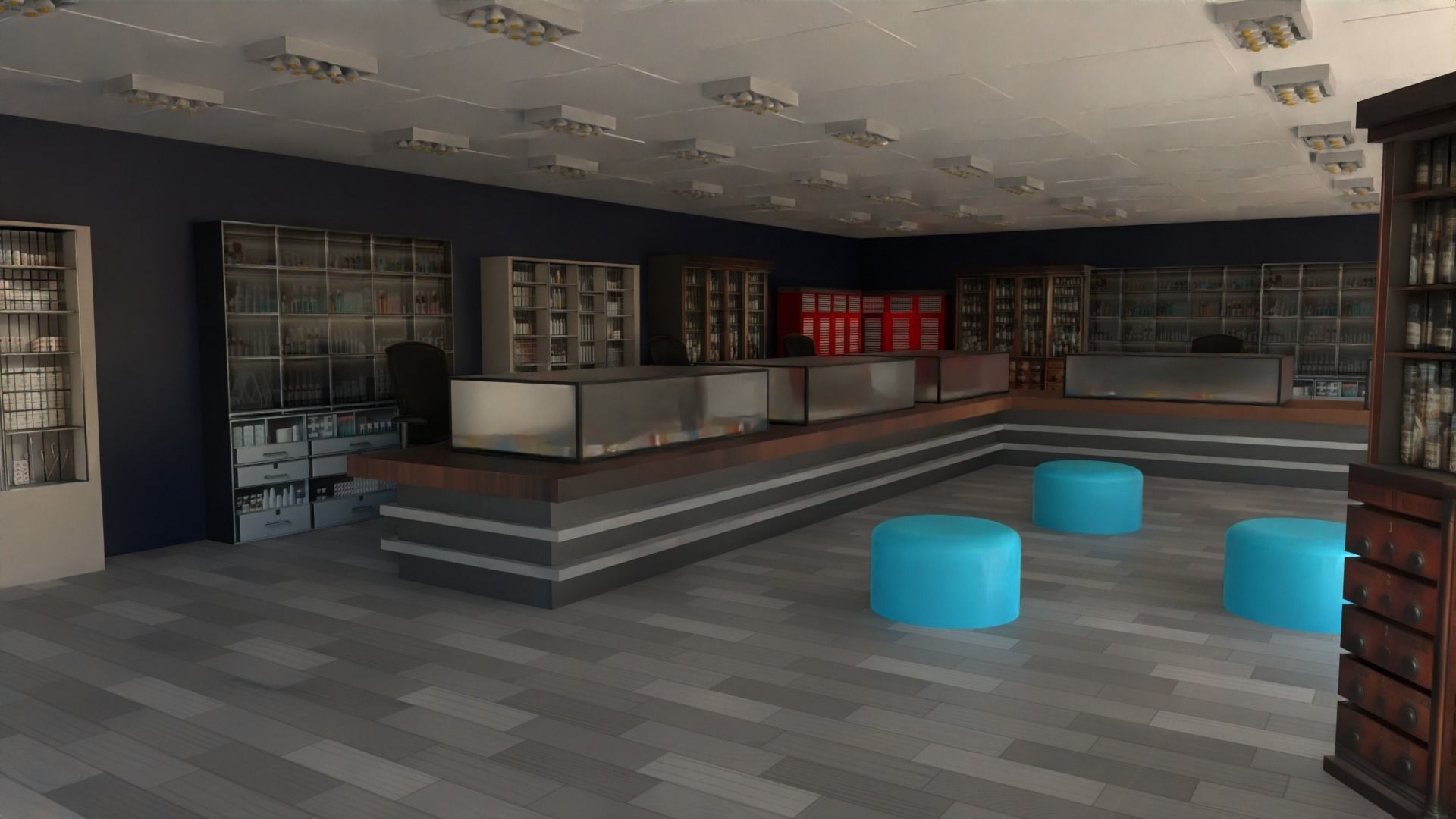 Pharmacy Interior Low-poly 3D model_2