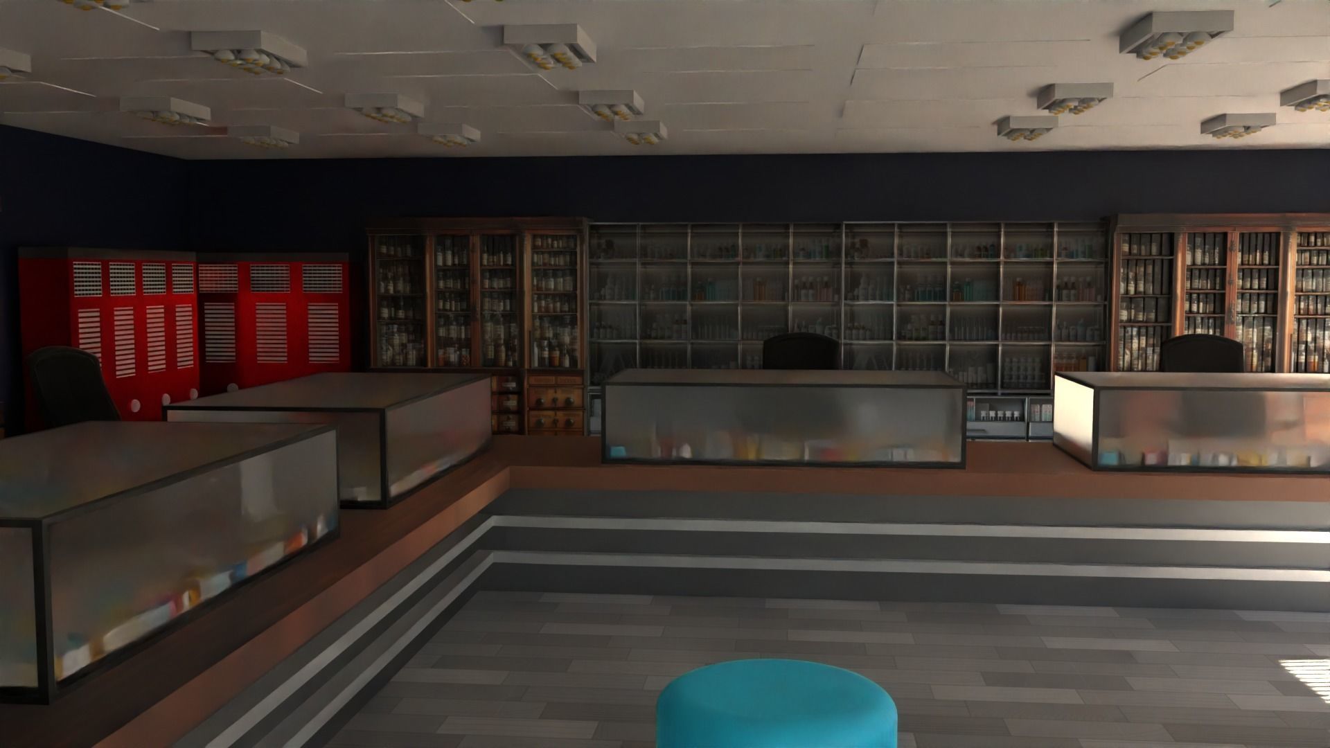 Pharmacy Interior Low-poly 3D model_1