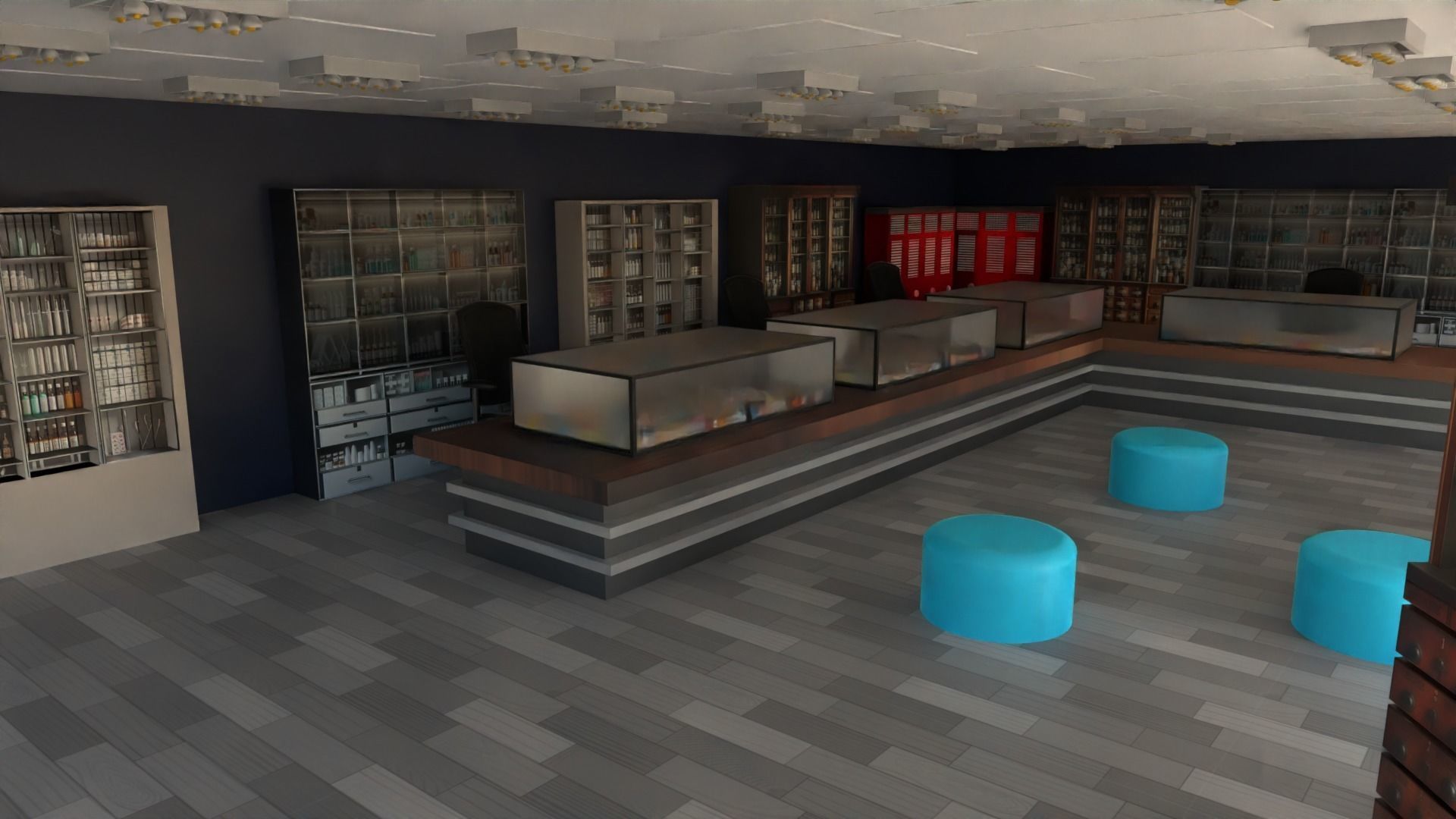 Pharmacy Interior Low-poly 3D model_5