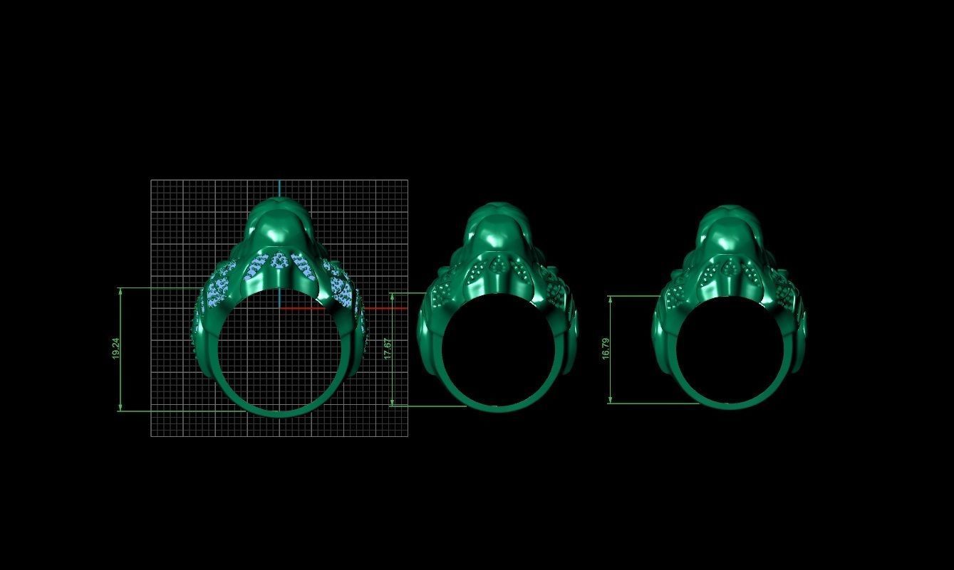 Lion Ring 3D print model 3D print model_9