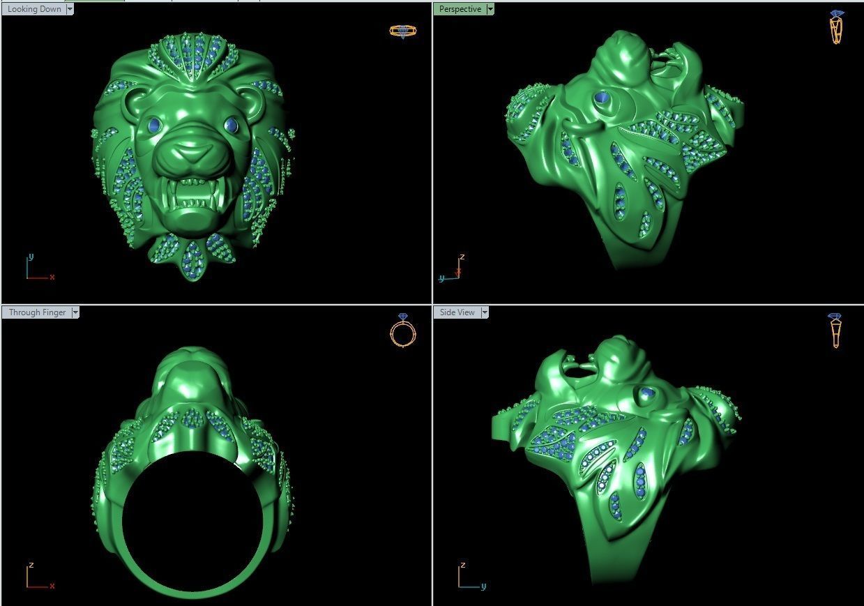 Lion Ring 3D print model 3D print model_3