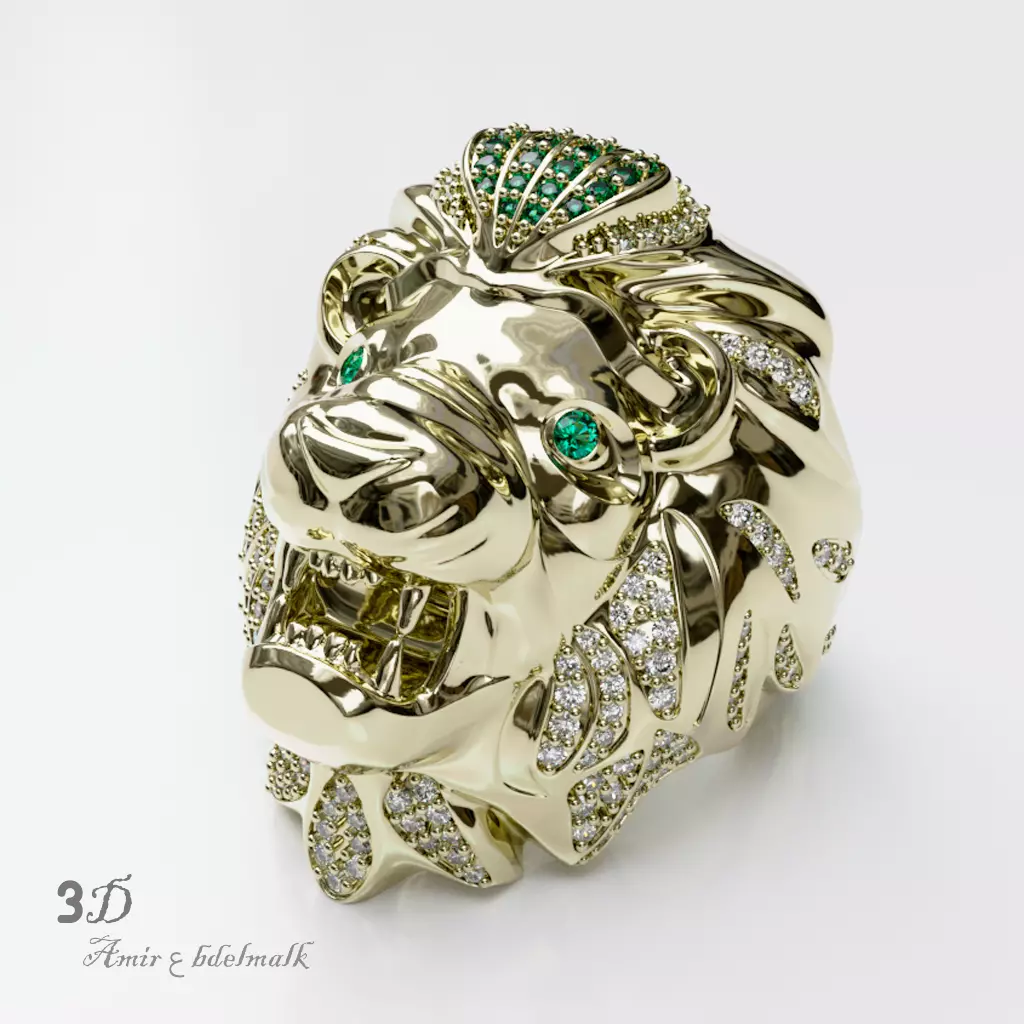 Lion Ring 3D print model 3D print model_0