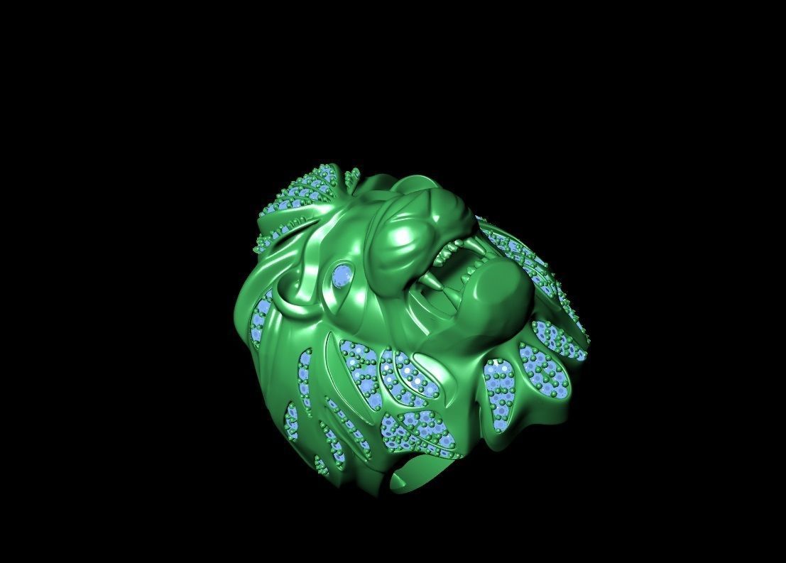 Lion Ring 3D print model 3D print model_10