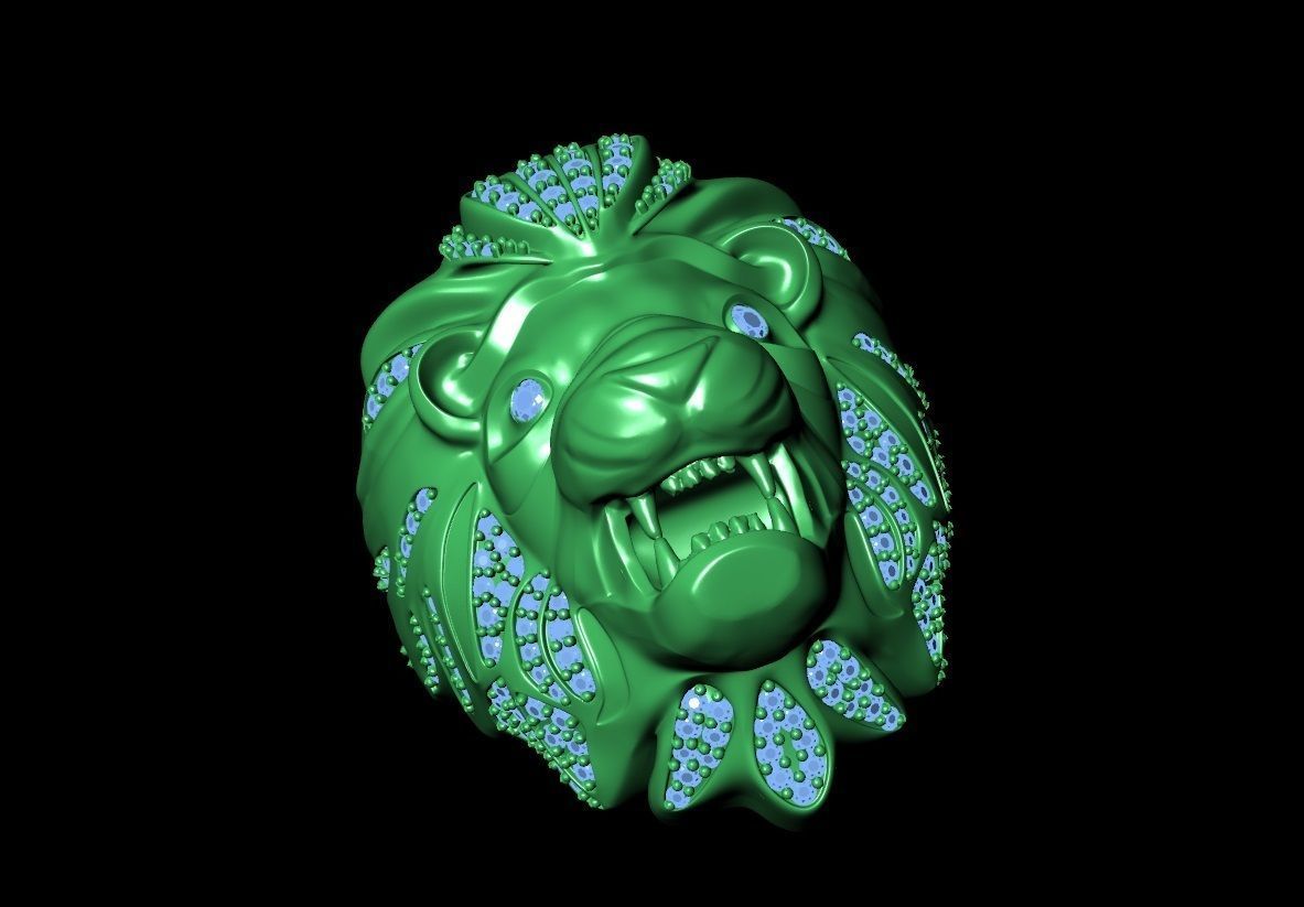Lion Ring 3D print model 3D print model_11