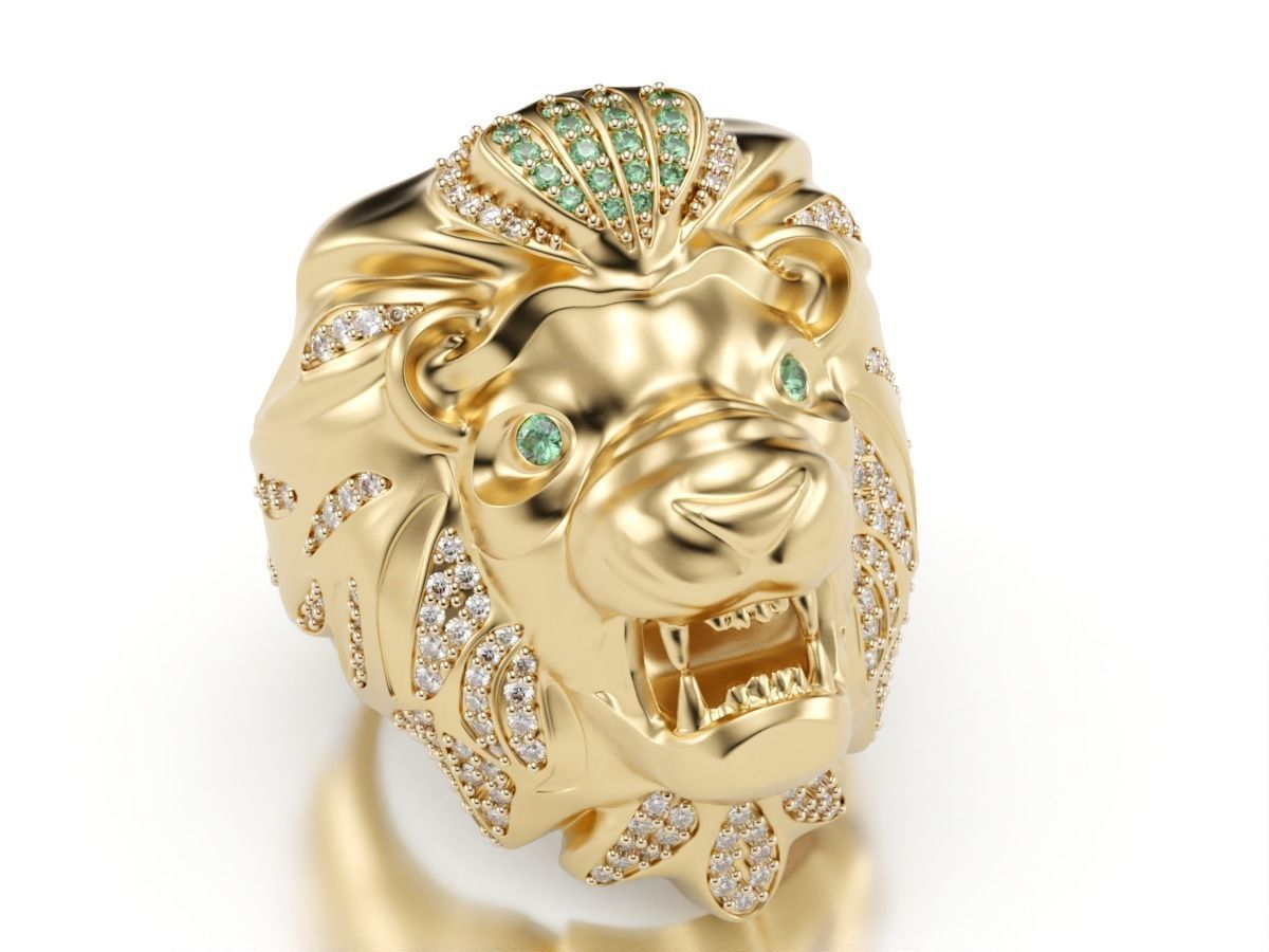 Lion Ring 3D print model 3D print model_2