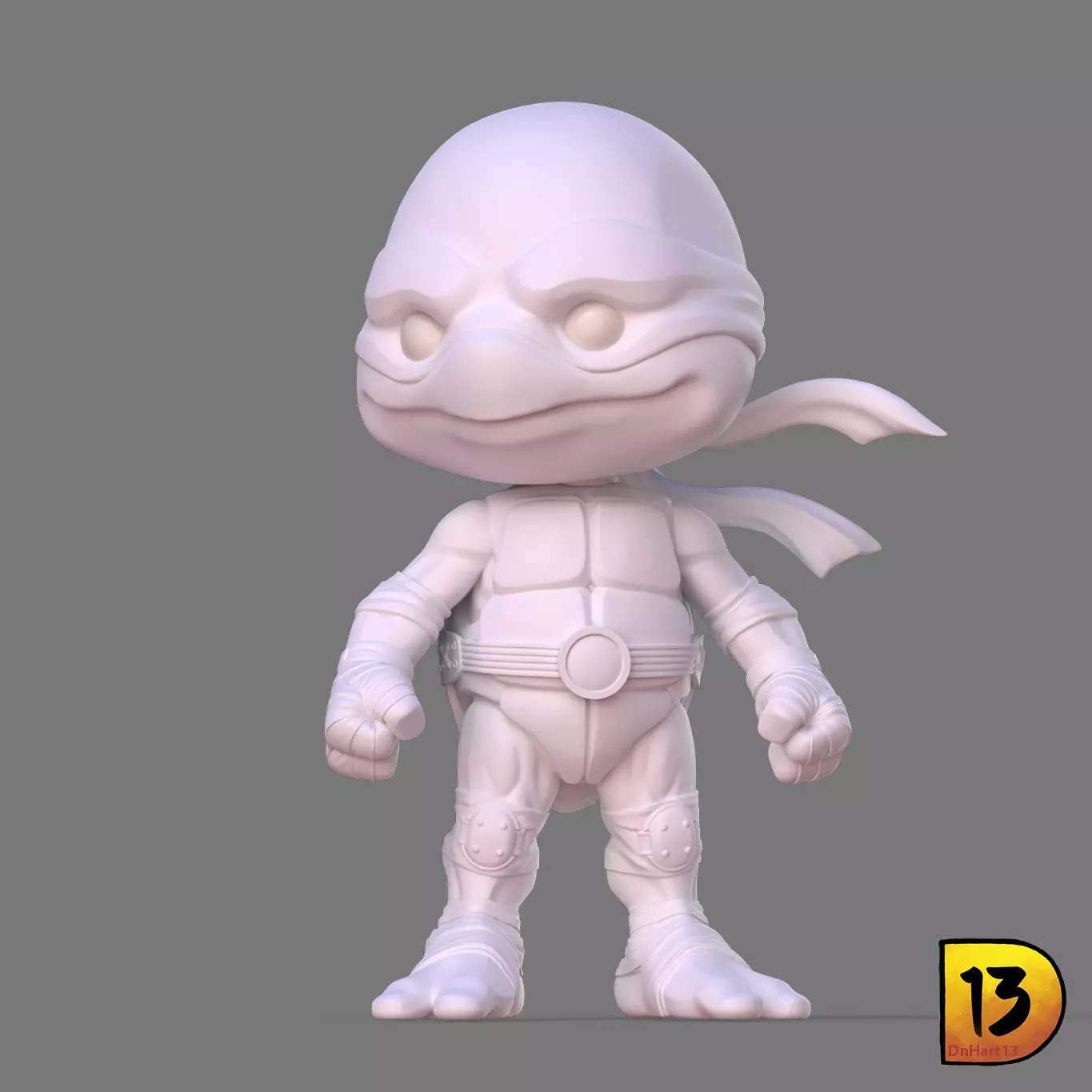 MiniPrint 006 Toddler Mutant Ninja Turtles base 3D print model_0