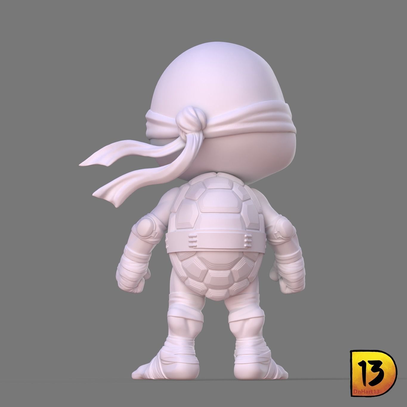 MiniPrint 006 Toddler Mutant Ninja Turtles base 3D print model_1