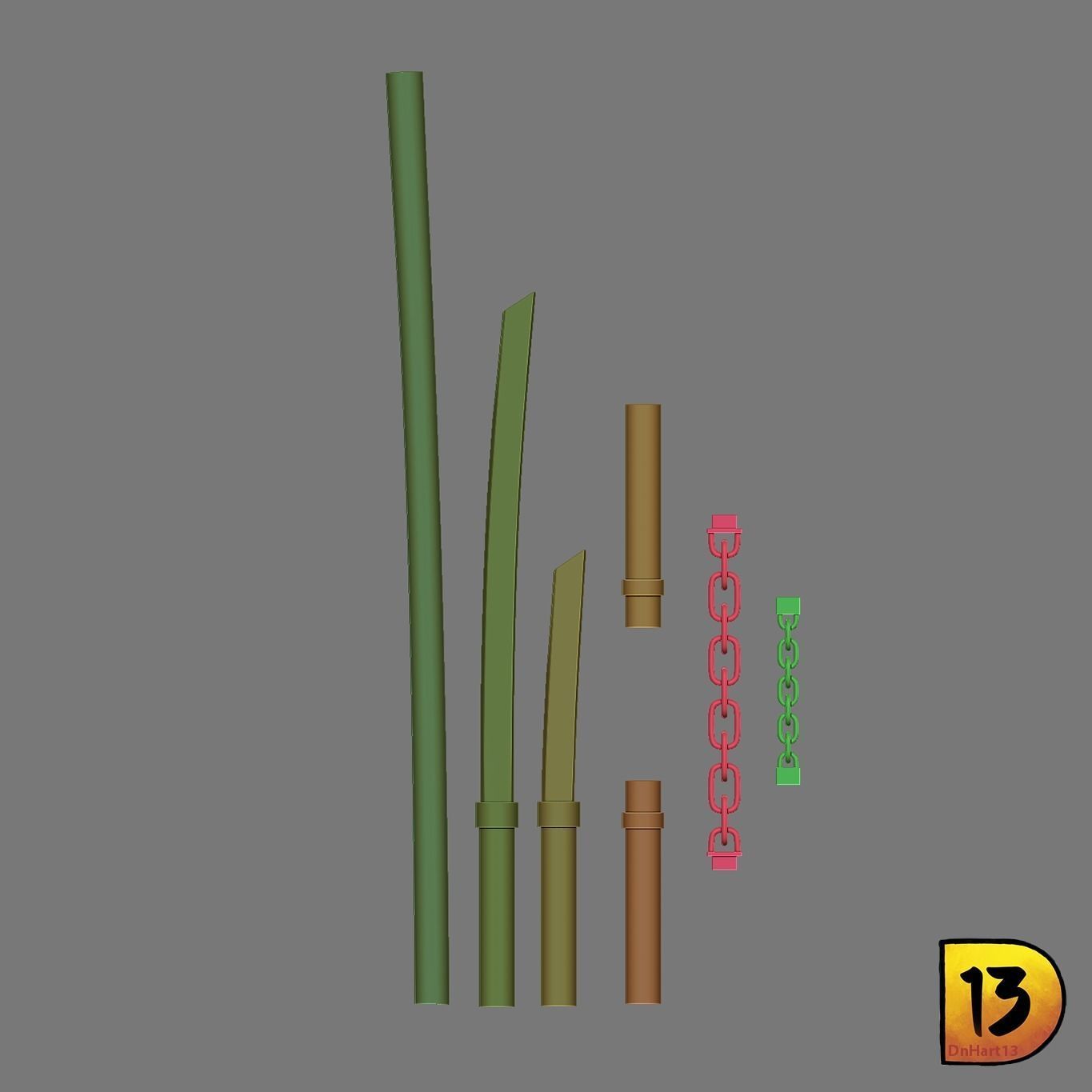 MiniPrint 006 Toddler Mutant Ninja Turtles base 3D print model_3