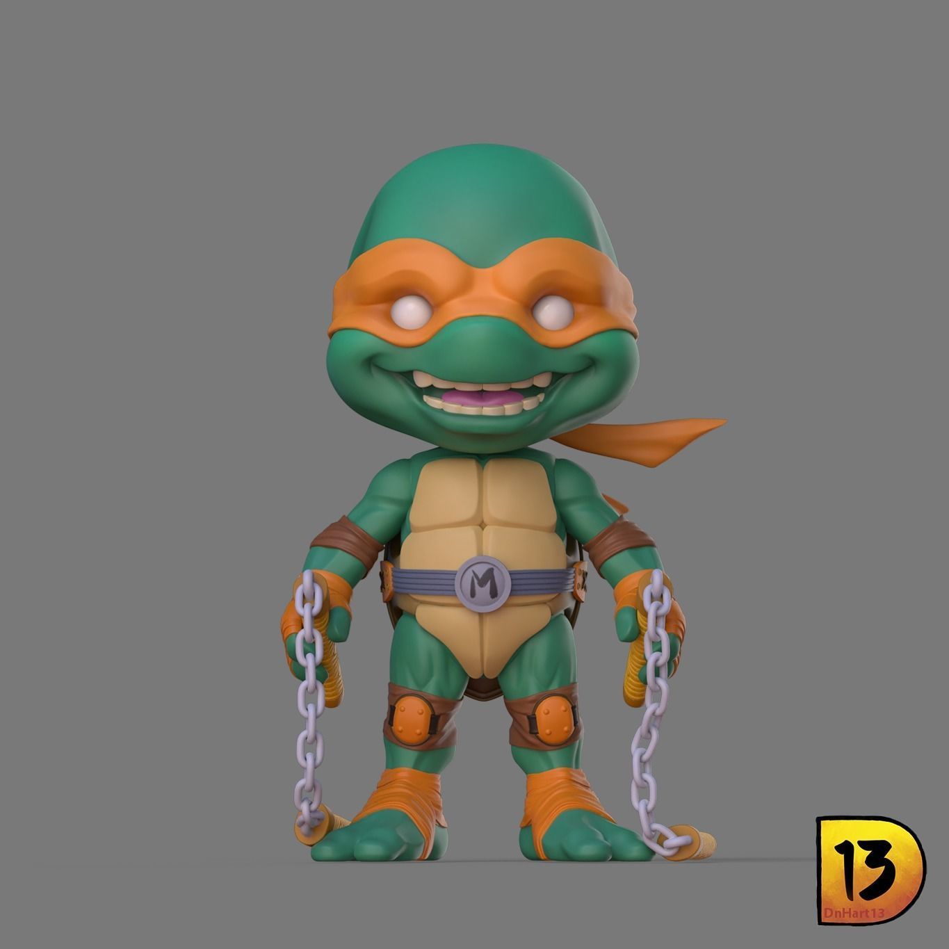MiniPrint 006 Toddler Mutant Ninja Turtles full set 3D print model_3