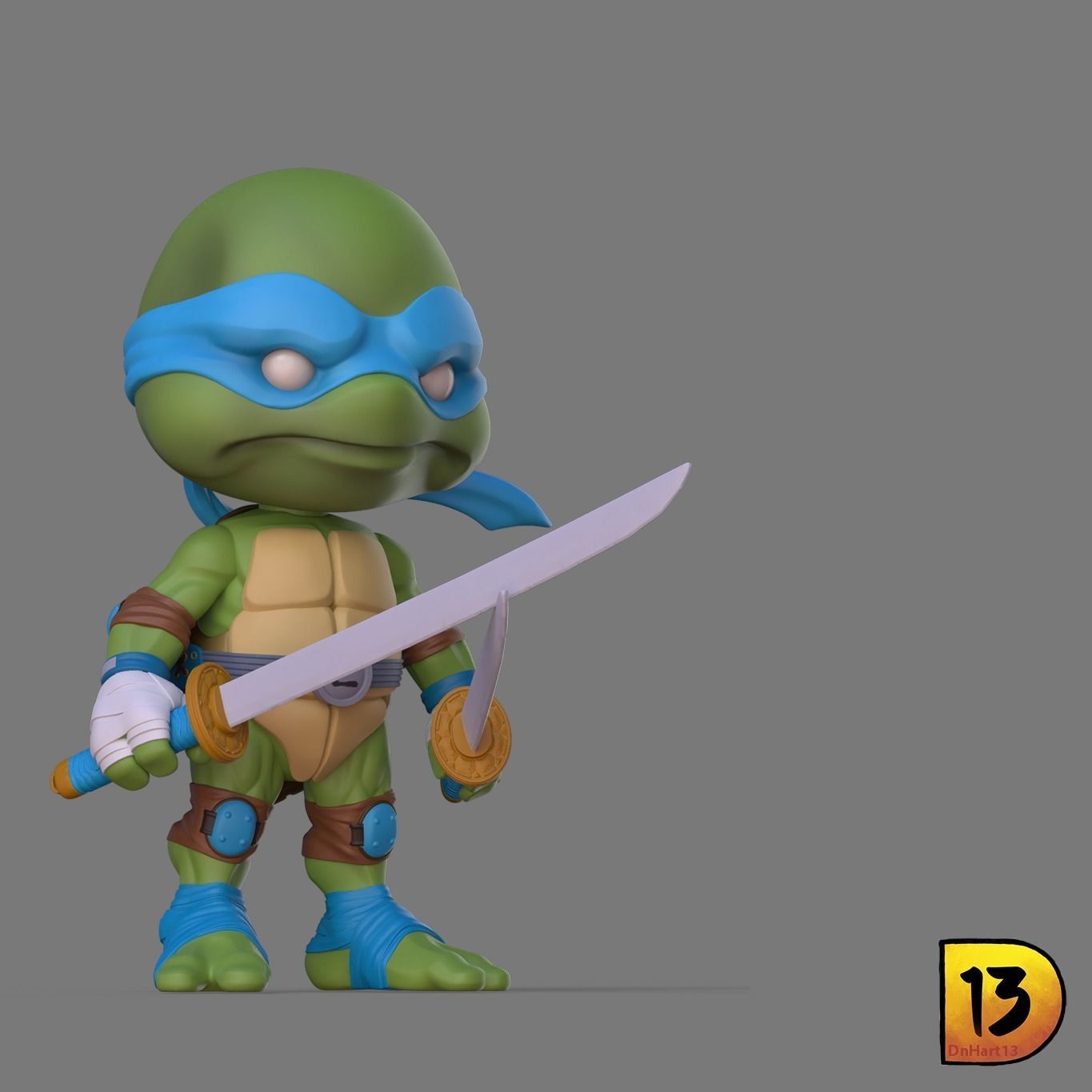 MiniPrint 006 Toddler Mutant Ninja Turtles full set 3D print model_1