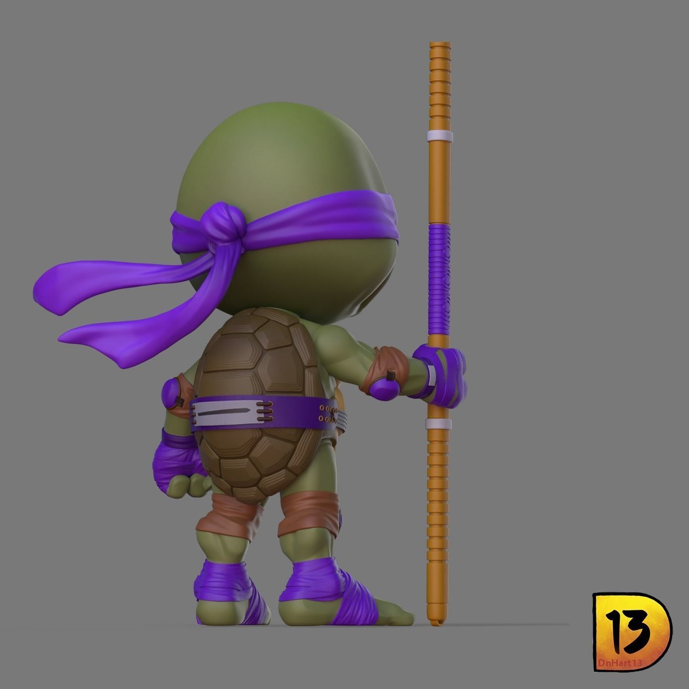 MiniPrint 006 Toddler Mutant Ninja Turtles full set 3D print model_2