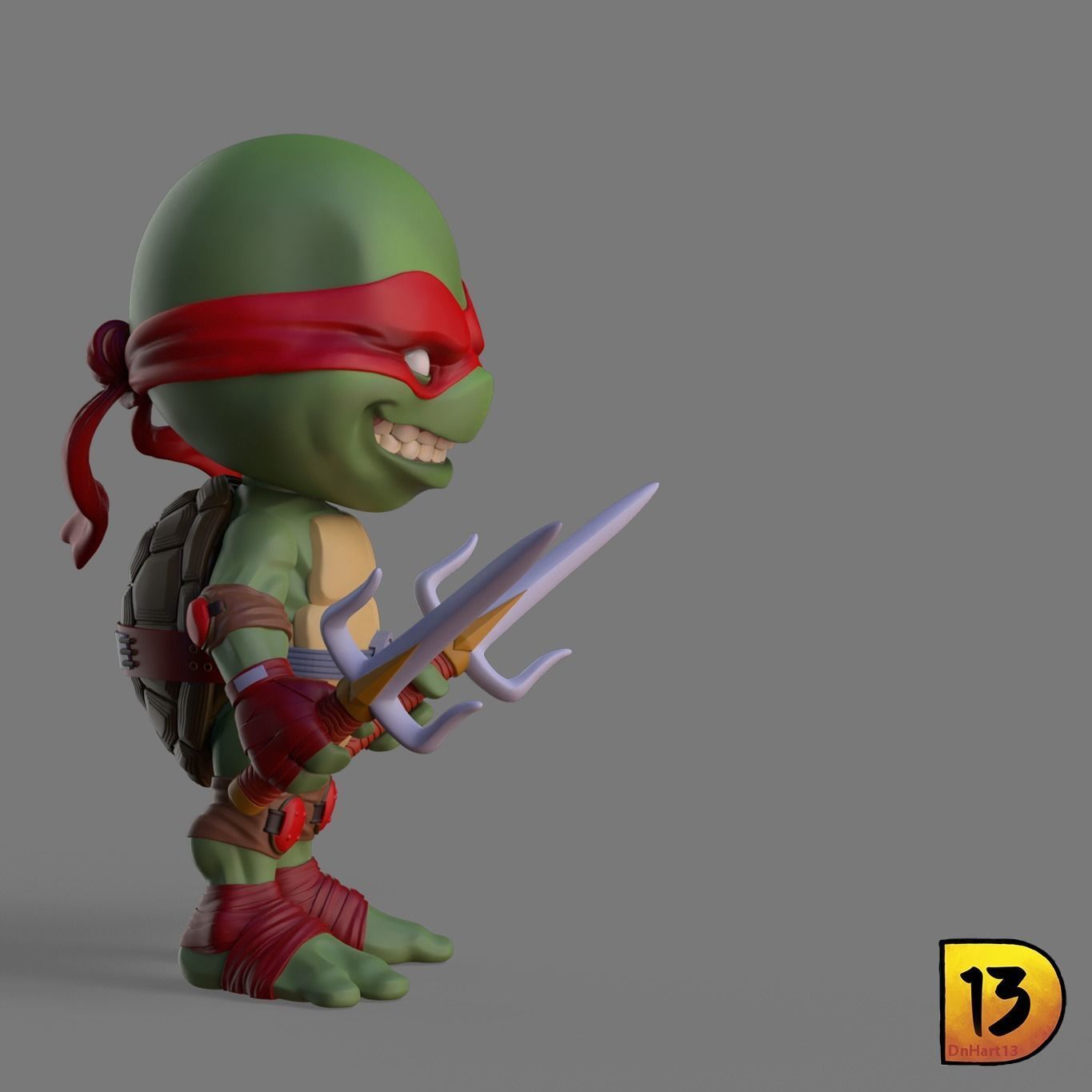 MiniPrint 006 Toddler Mutant Ninja Turtles full set 3D print model_4