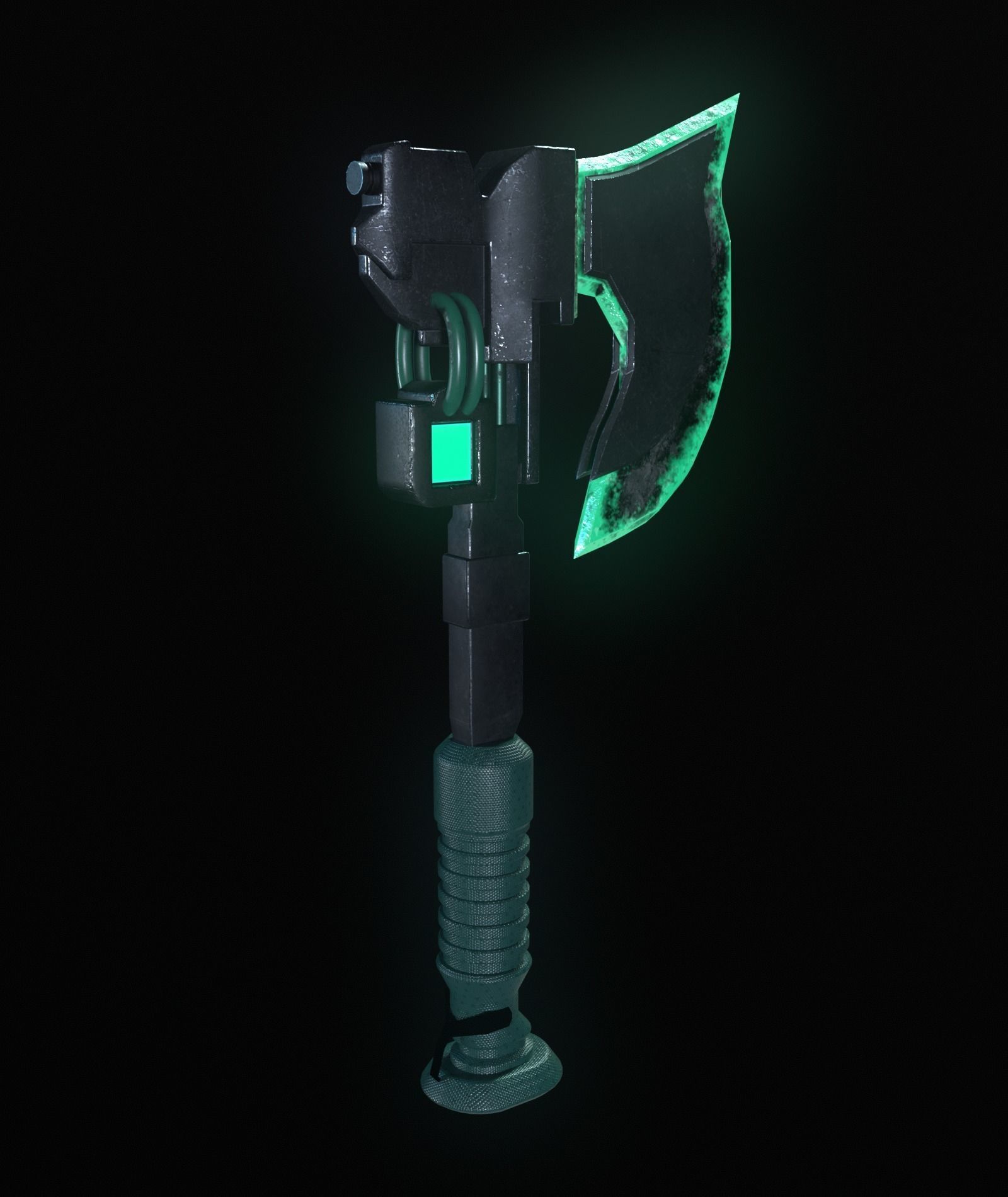Sci-fi axe low poly Low-poly 3D model_4