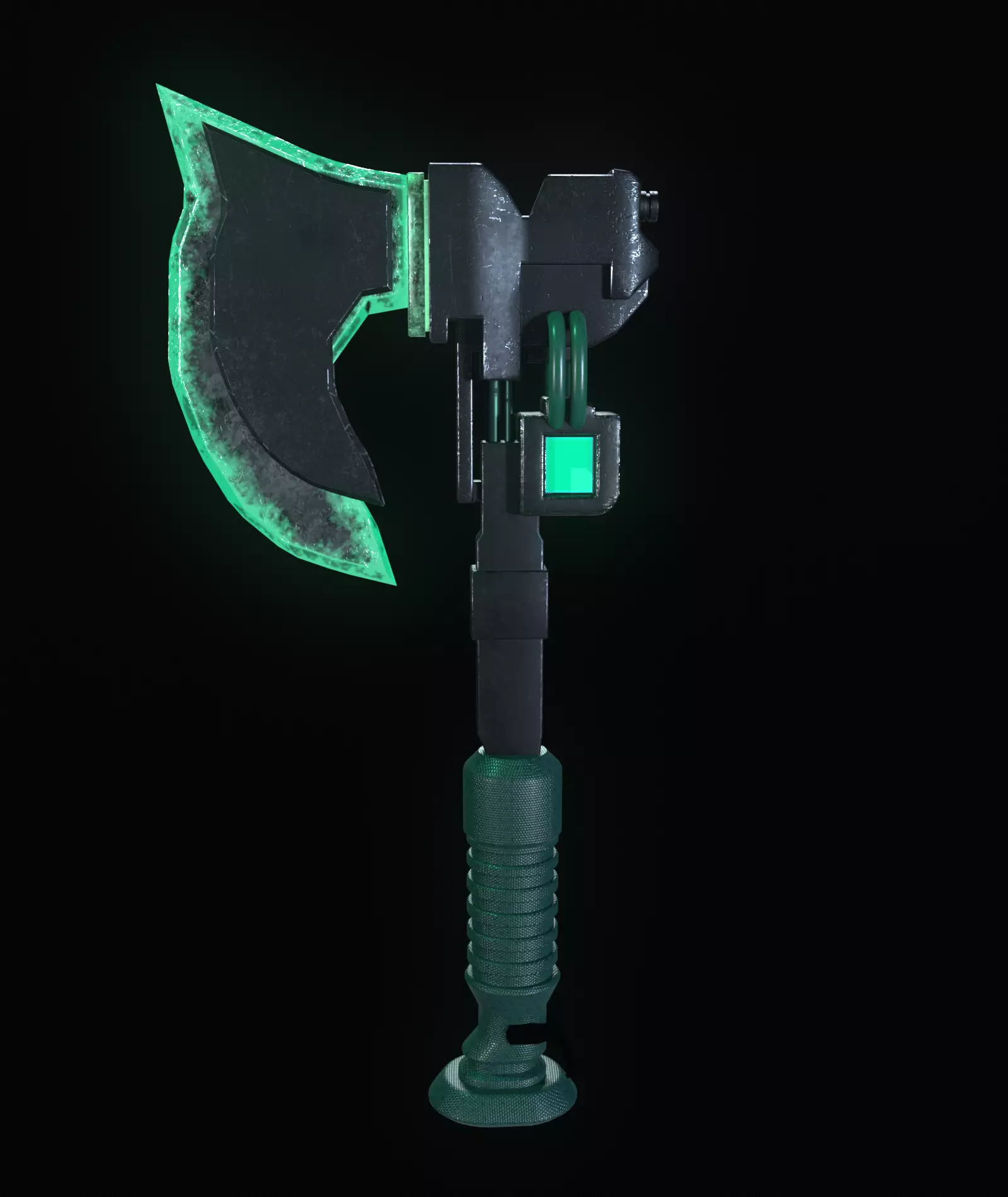 Sci-fi axe low poly Low-poly 3D model_0