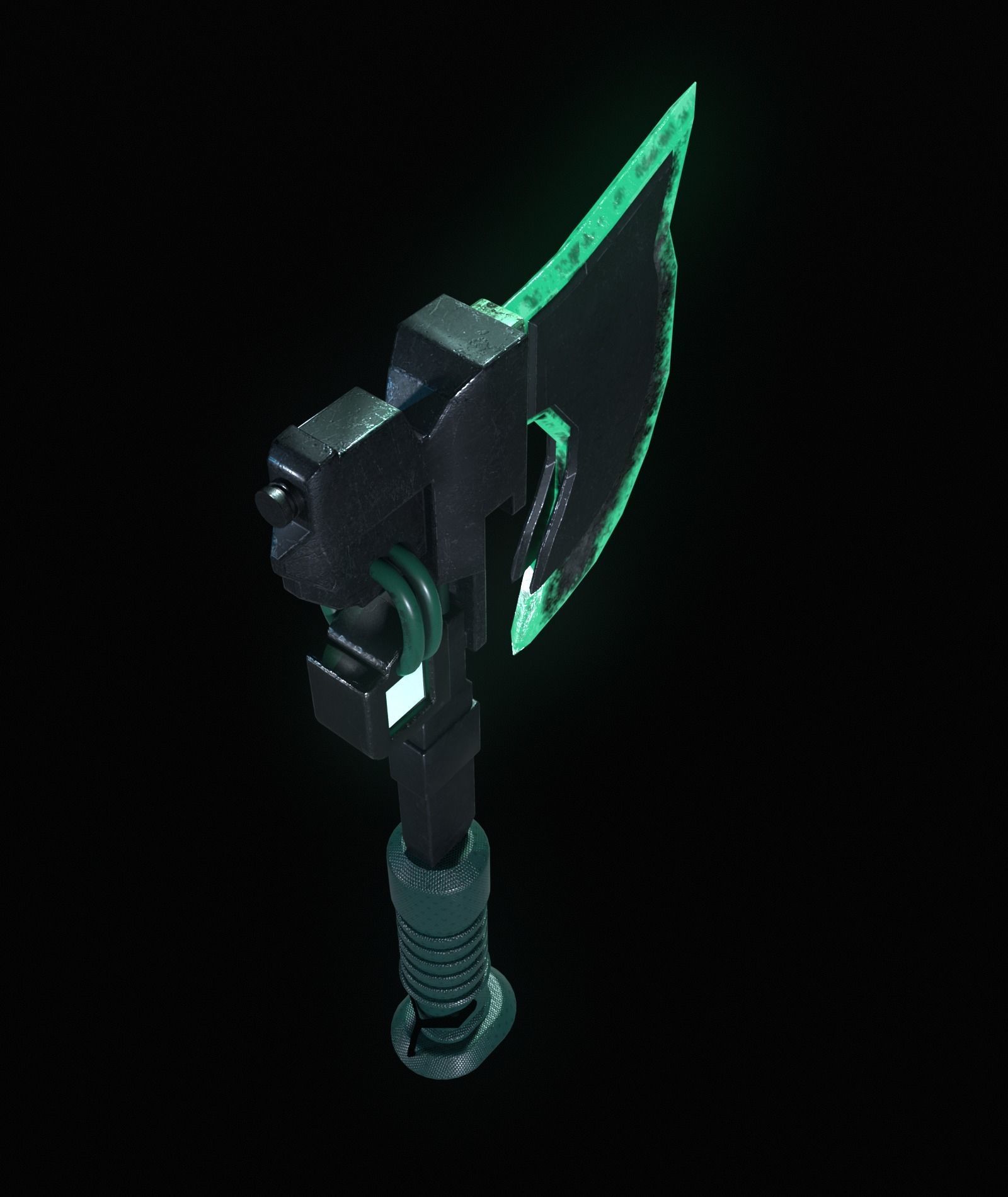 Sci-fi axe low poly Low-poly 3D model_3