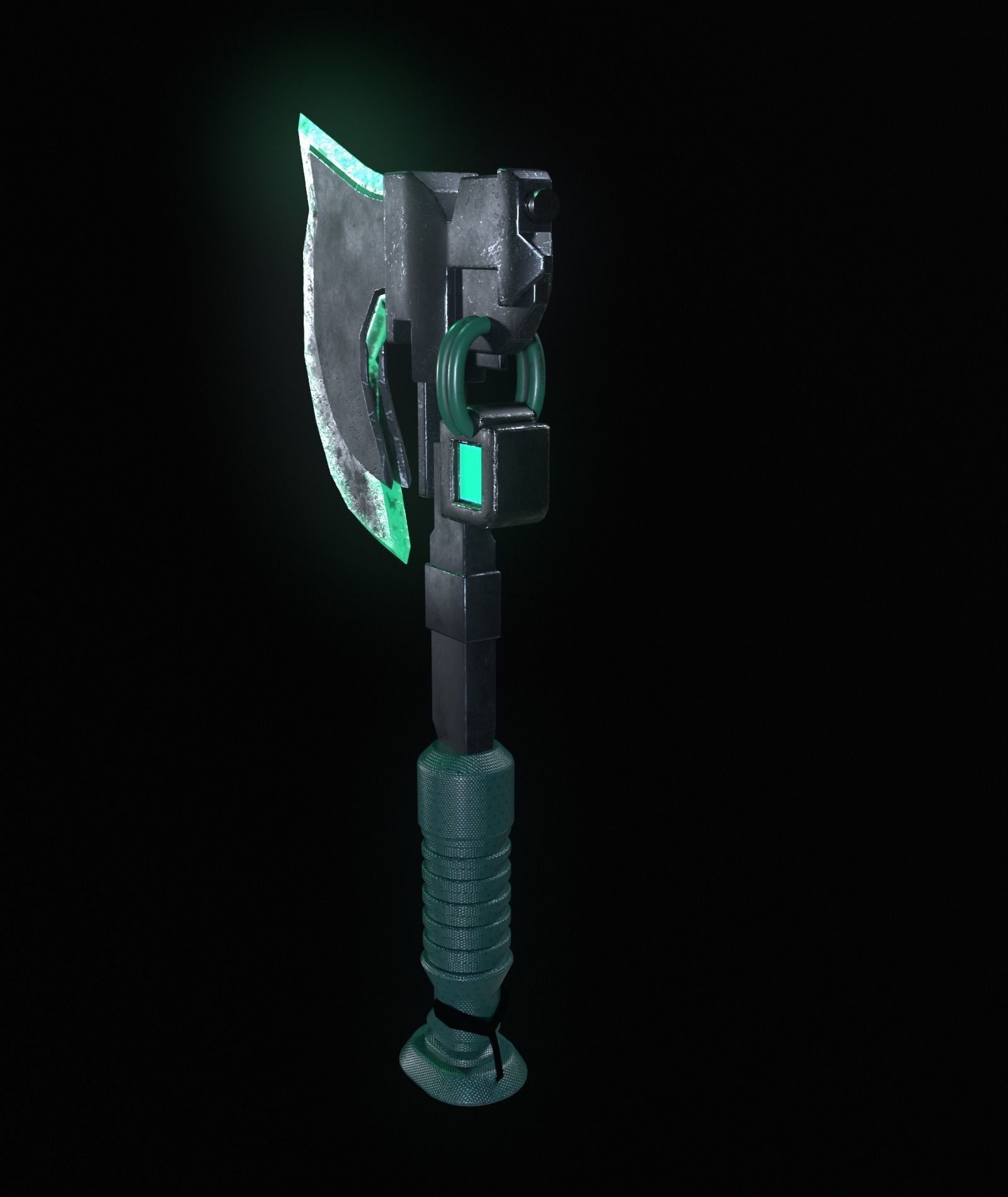 Sci-fi axe low poly Low-poly 3D model_2