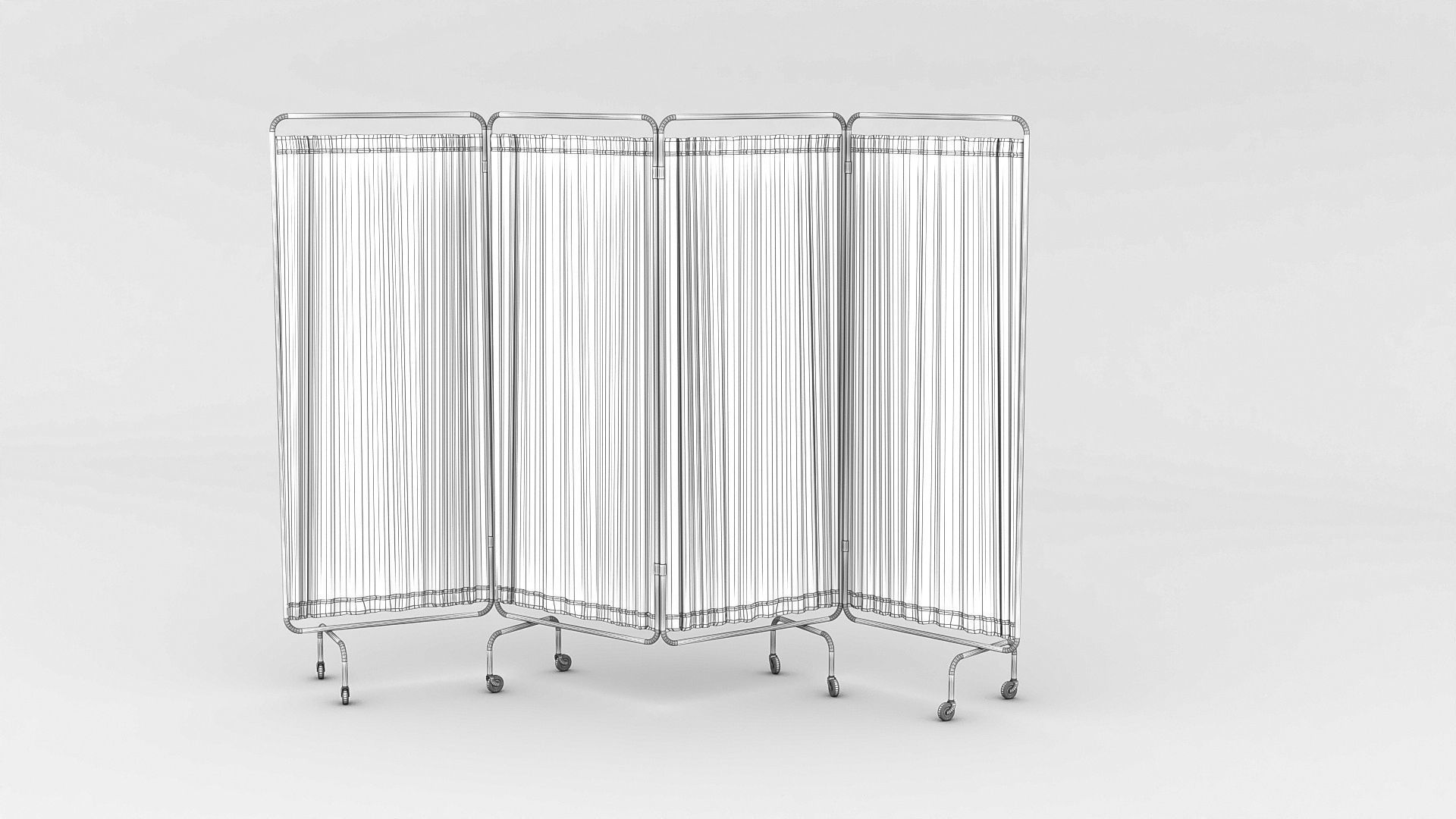 Hospital Folding Screen Low-poly 3D model_3