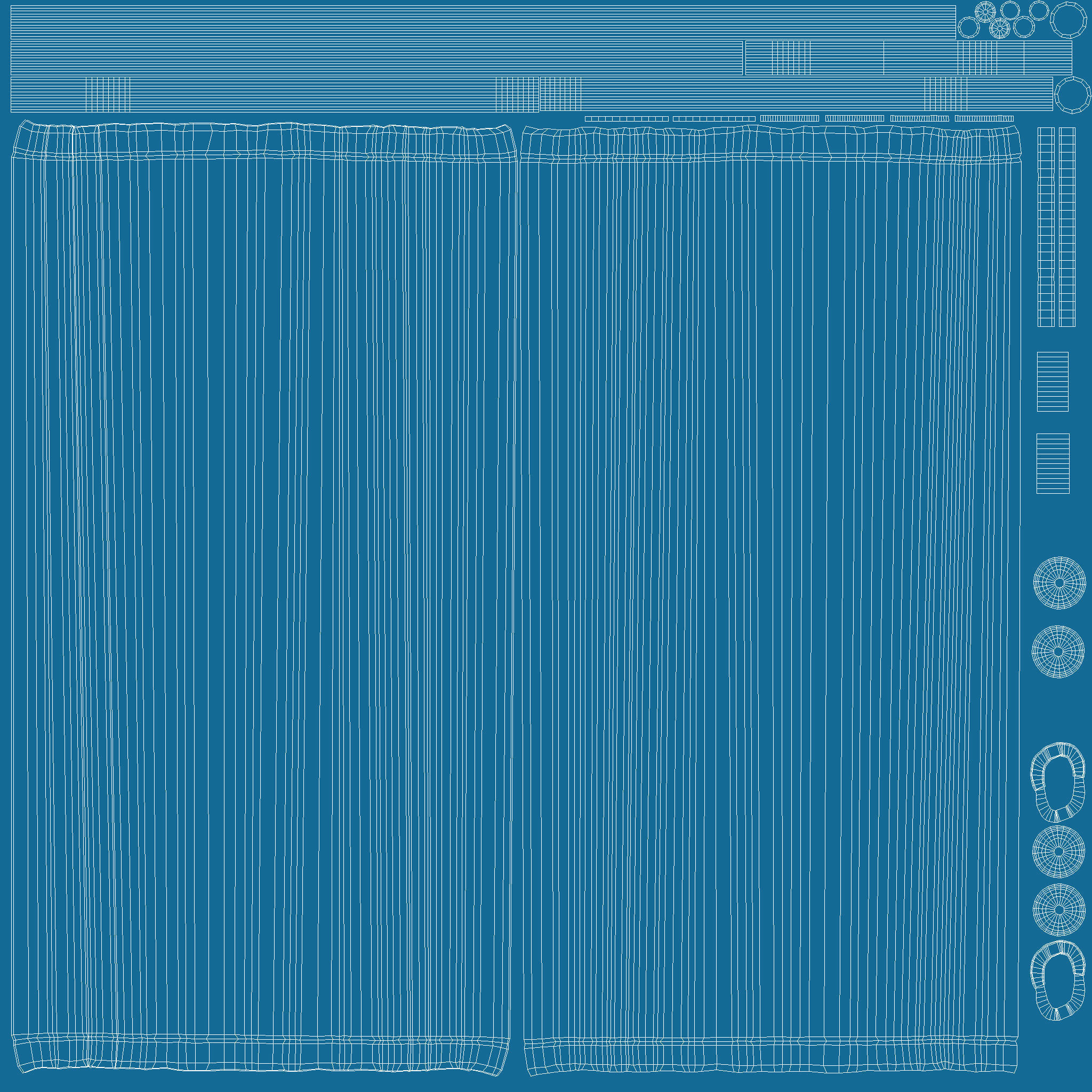 Hospital Folding Screen Low-poly 3D model_8