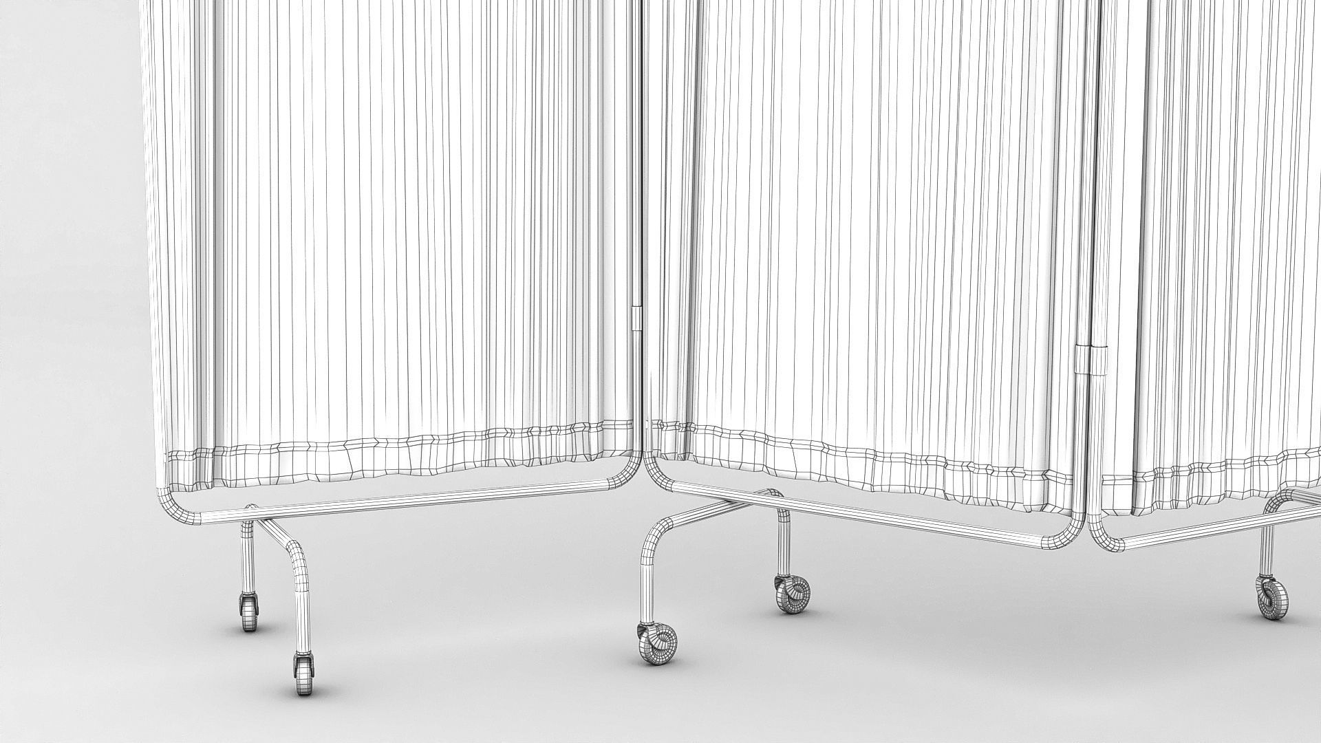 Hospital Folding Screen Low-poly 3D model_5