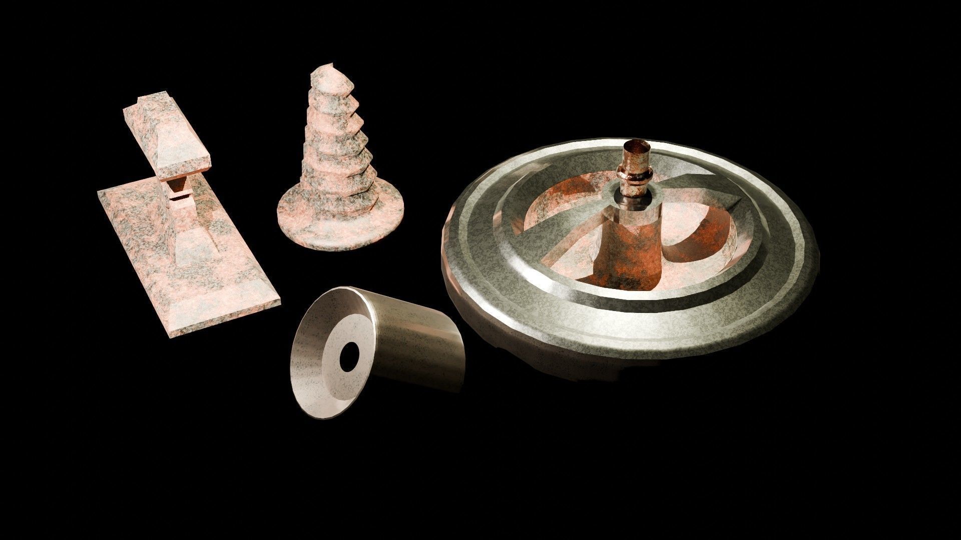 Mechanical pack - 36 Main Parts Low-poly 3D model_6