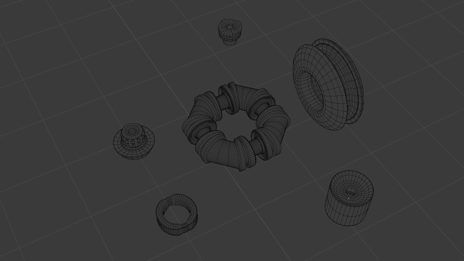 Mechanical pack - 36 Main Parts Low-poly 3D model_24