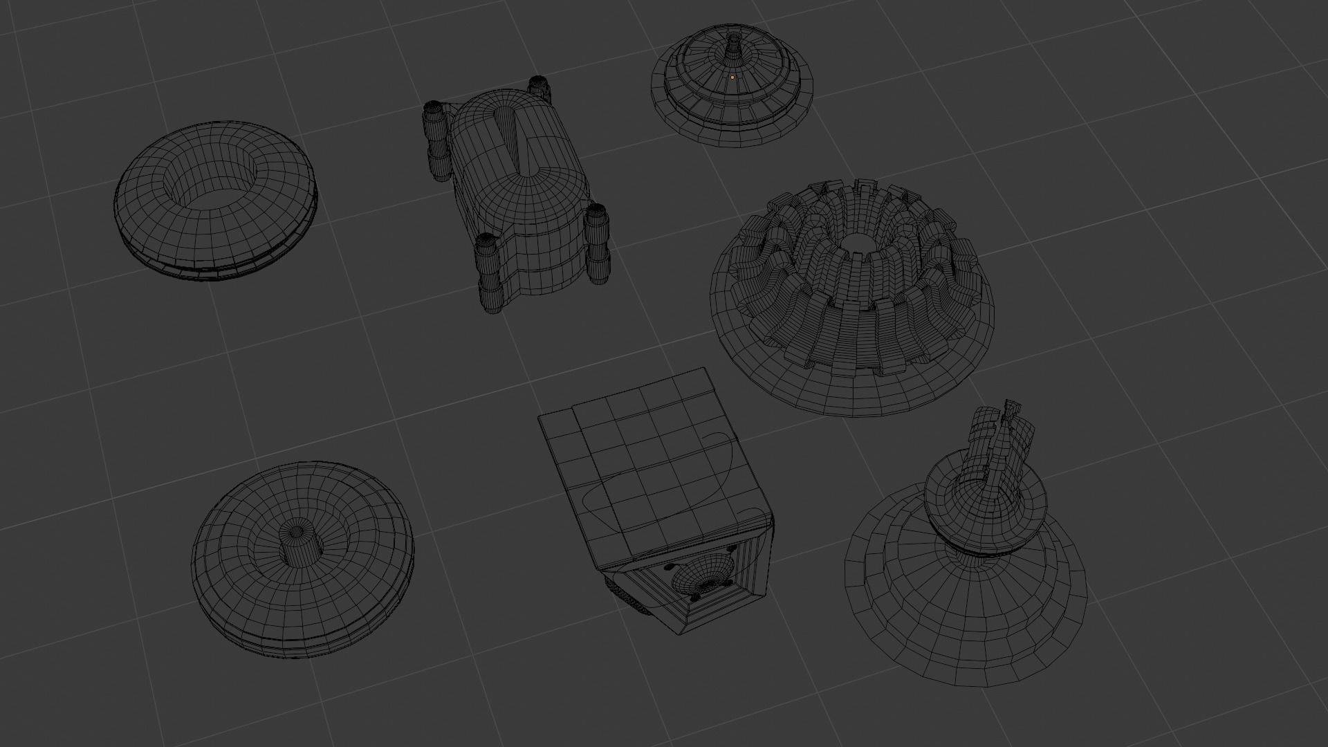 Mechanical pack - 36 Main Parts Low-poly 3D model_18