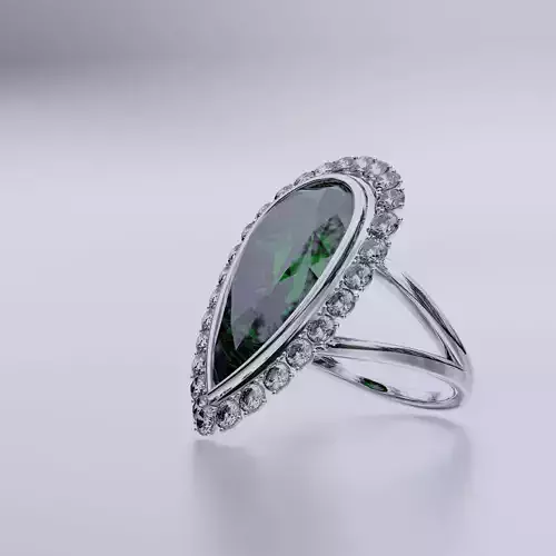 DIAMOND RING WITH WHITE GOLD MADE IN BLENDER  