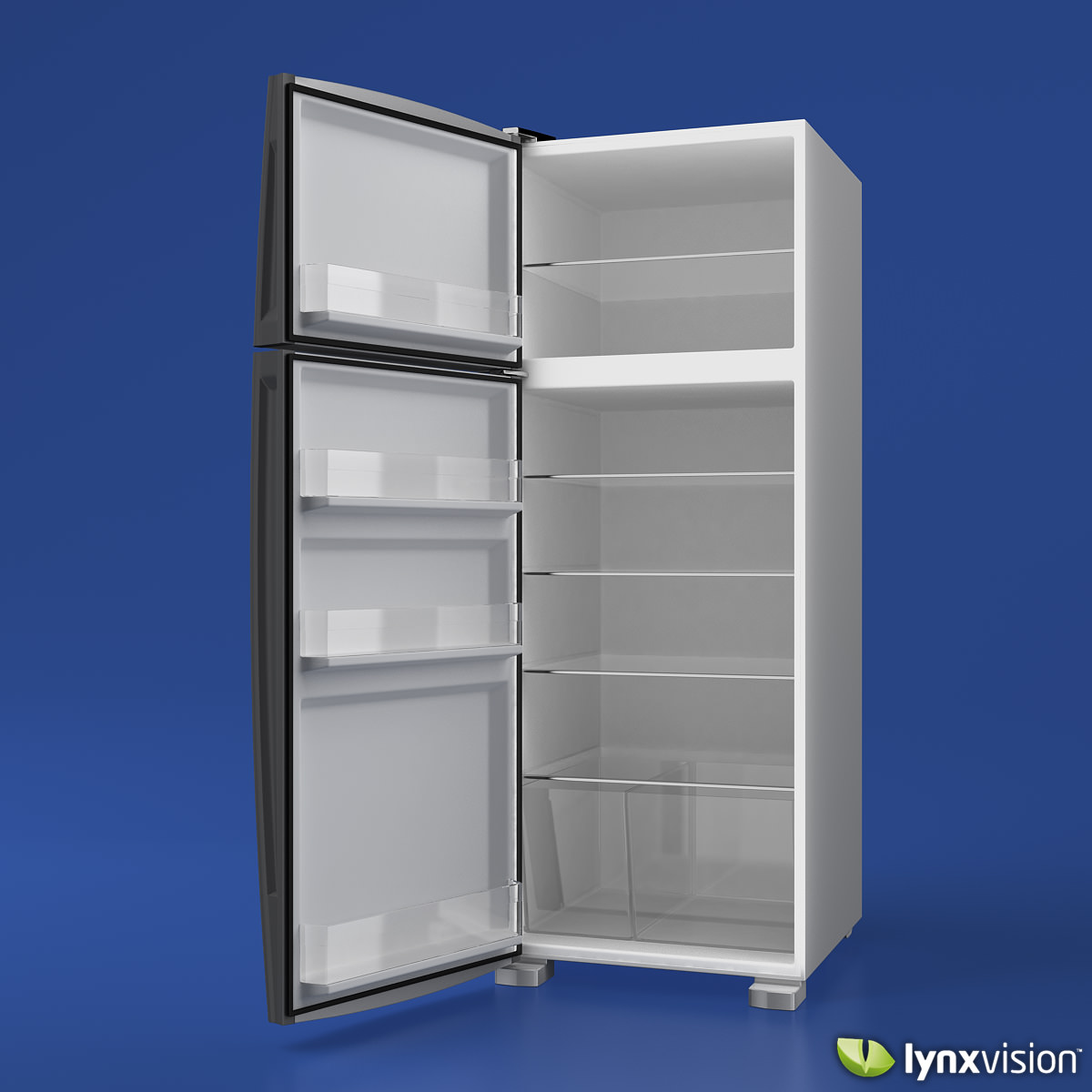 GE Top Freezer Refrigerator 3D model_2