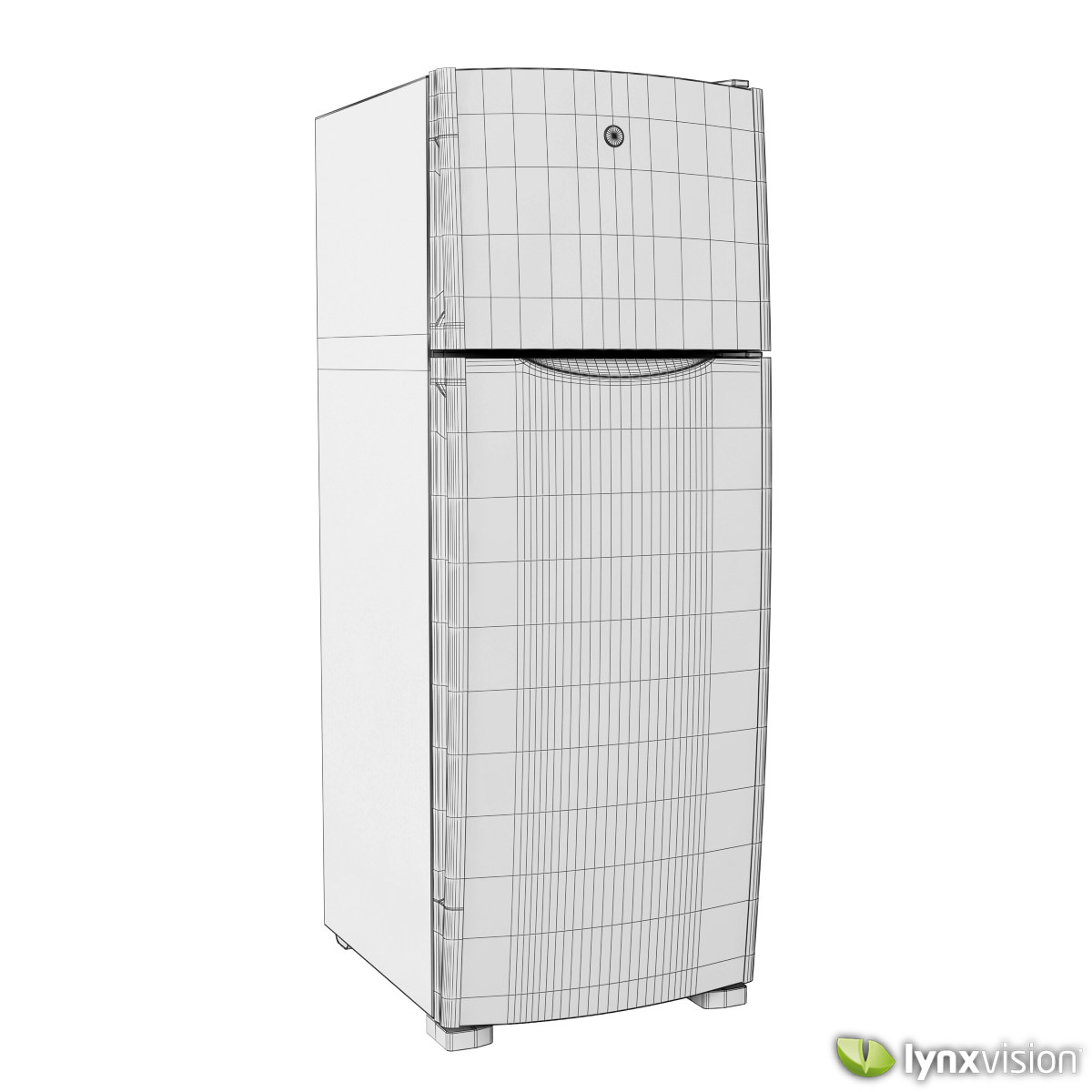 GE Top Freezer Refrigerator 3D model_3