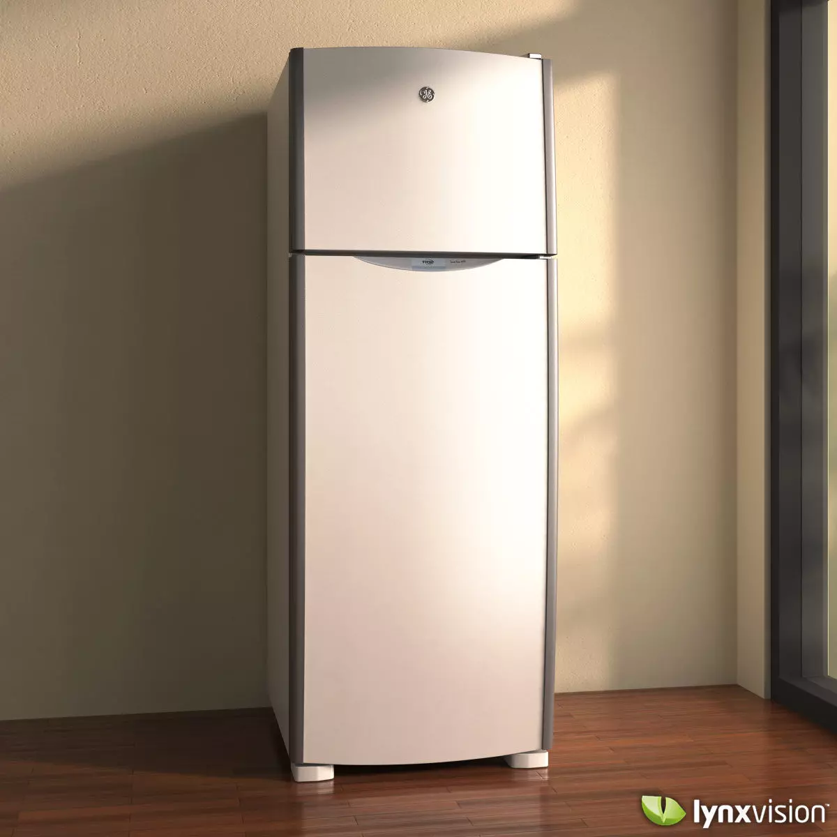 GE Top Freezer Refrigerator 3D model_0
