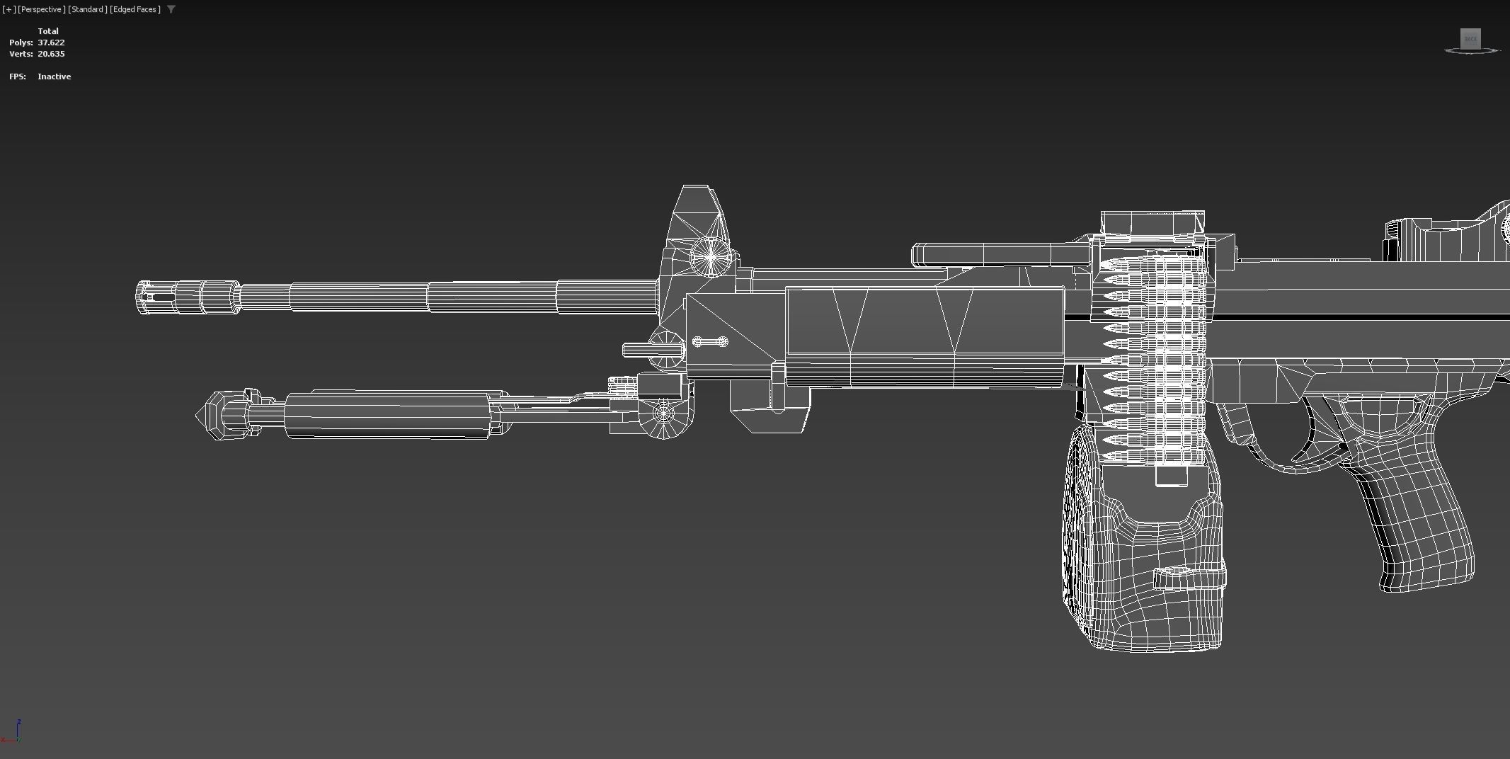 Negev Machine Gun Low-poly 3D model_10