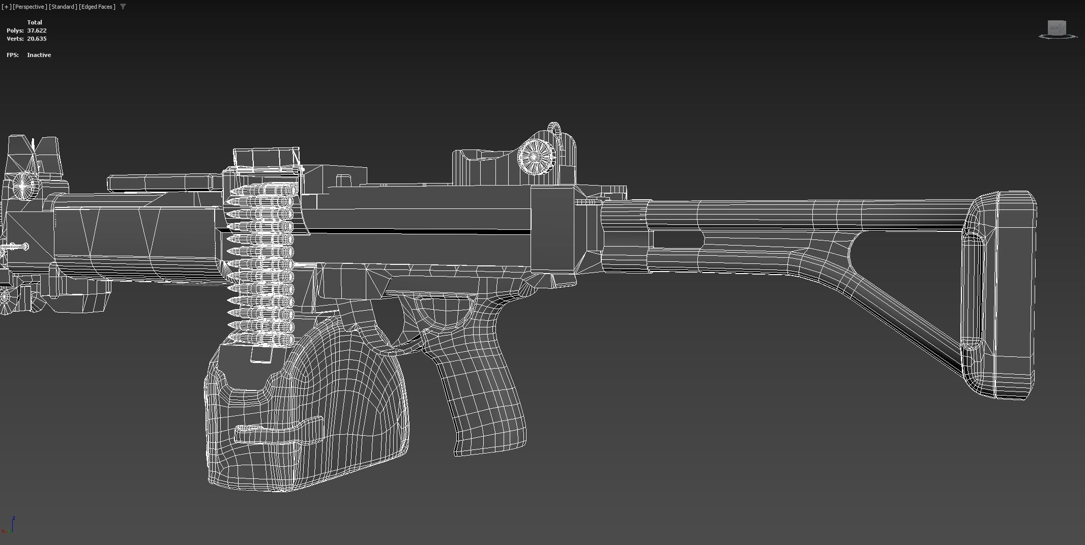 Negev Machine Gun Low-poly 3D model_9