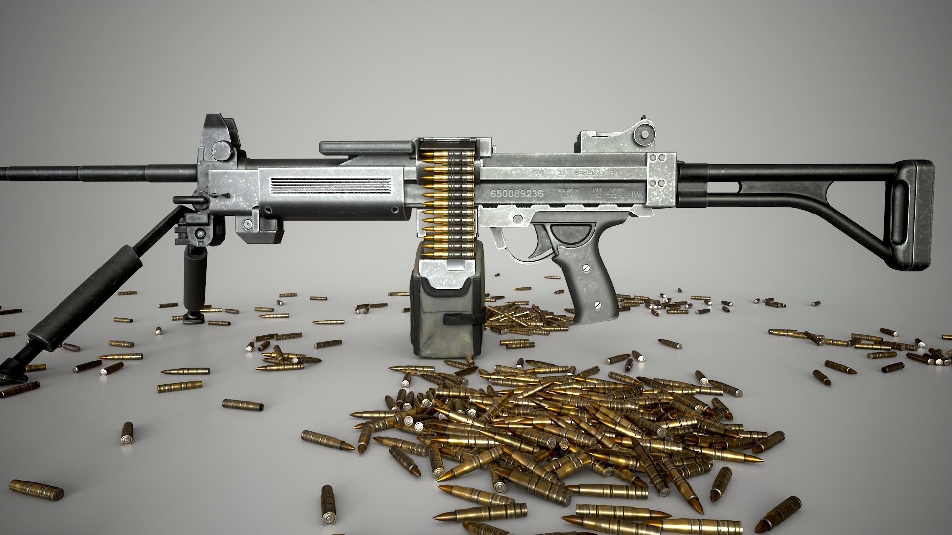 Negev Machine Gun Low-poly 3D model_2