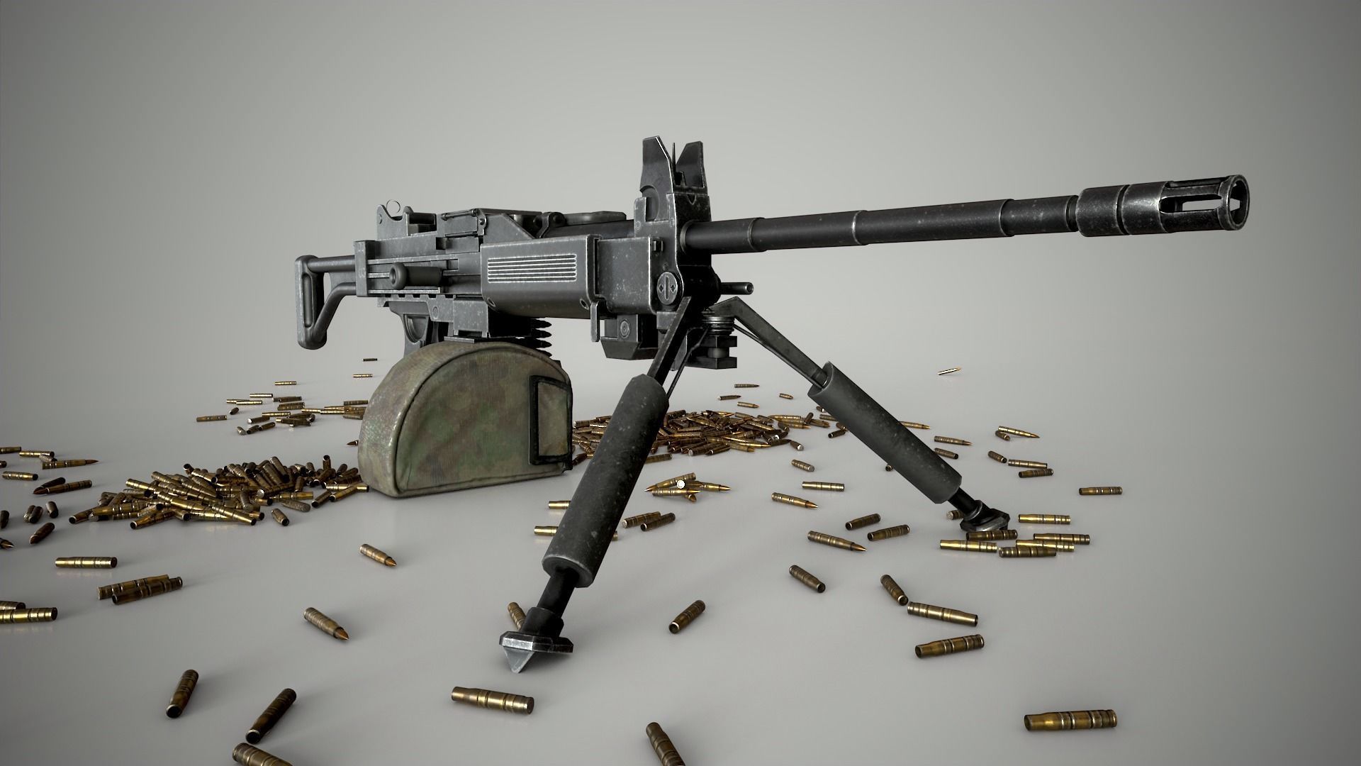 Negev Machine Gun Low-poly 3D model_3
