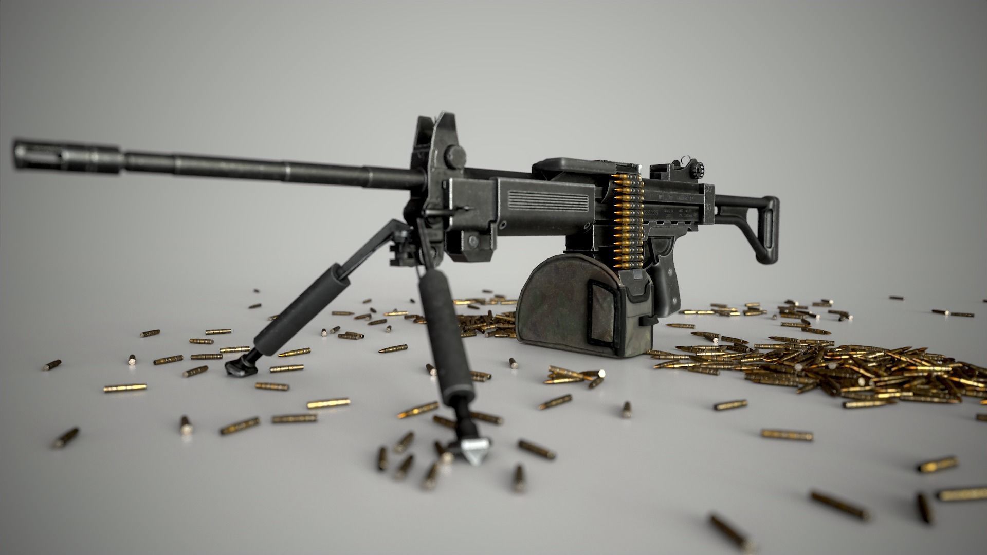 Negev Machine Gun Low-poly 3D model_1