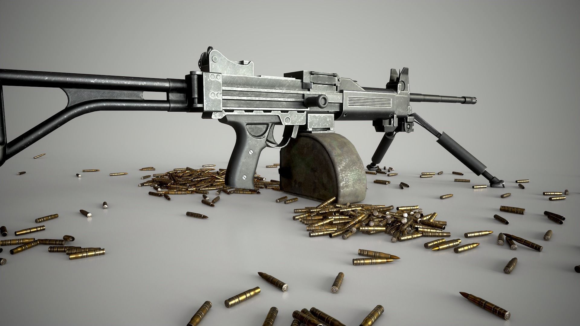 Negev Machine Gun Low-poly 3D model_7